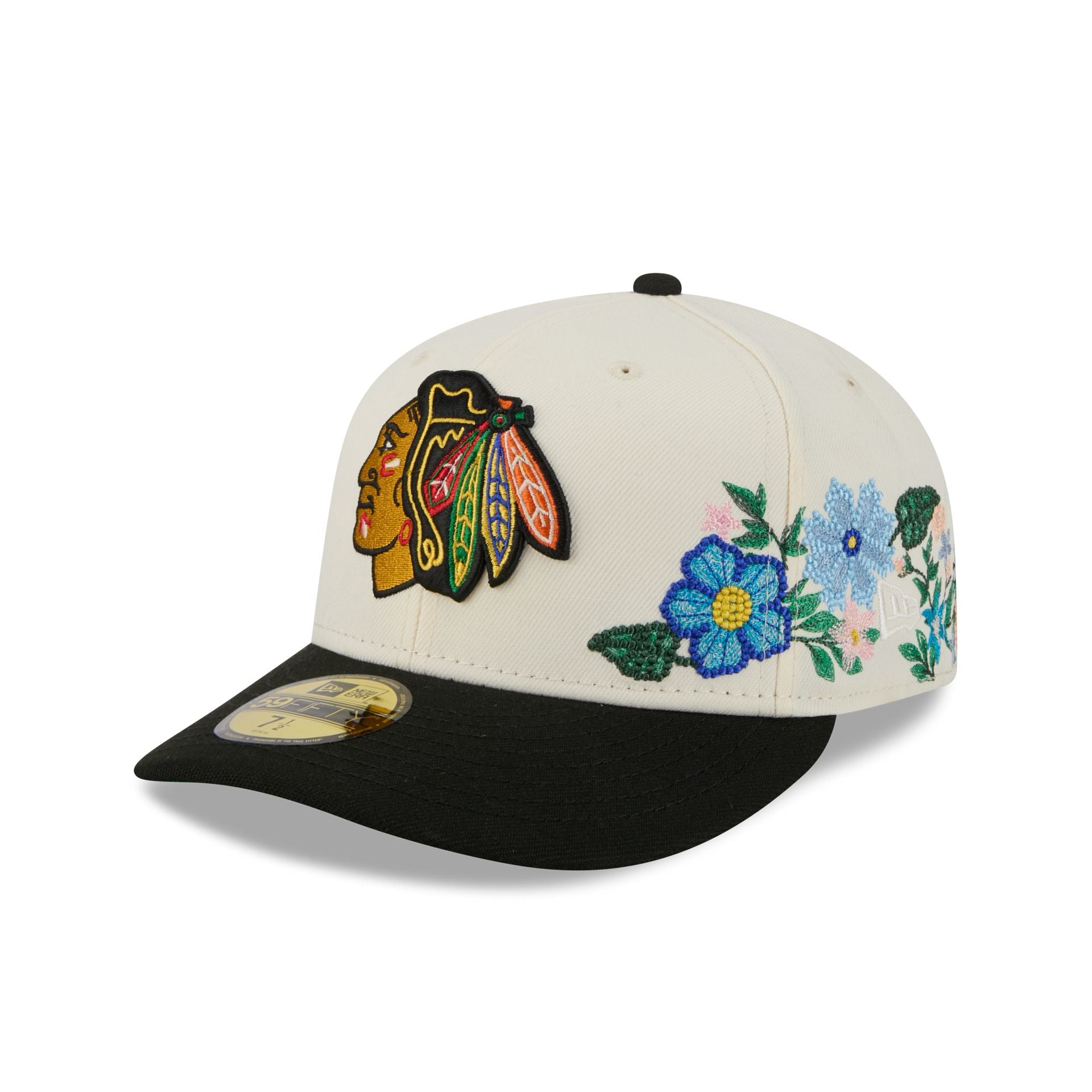 Chicago Blackhawks Tonal Florals White 59Fifty Fitted Hat