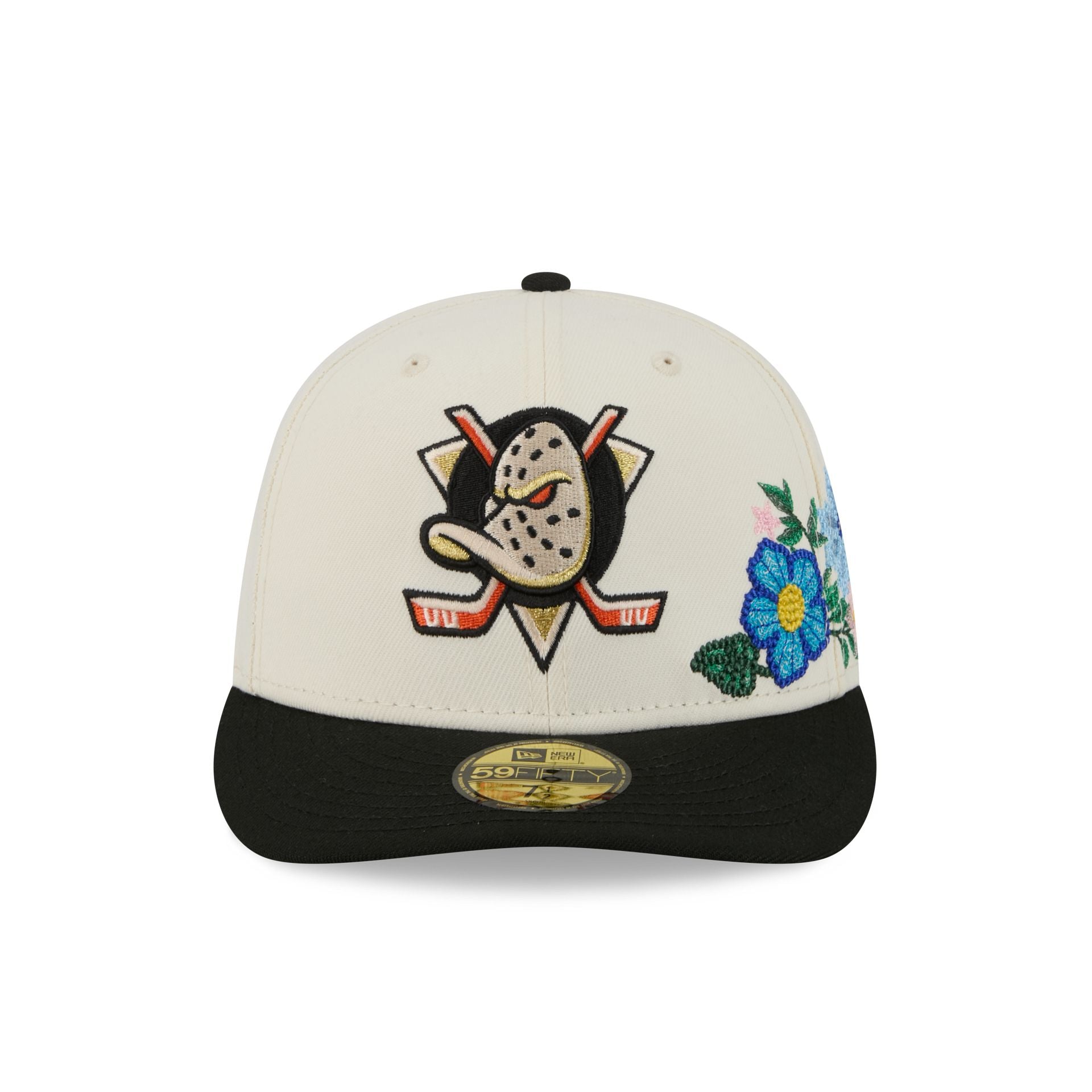 Alternative view of Anaheim Ducks Tonal Florals White 59Fifty Fitted Hat