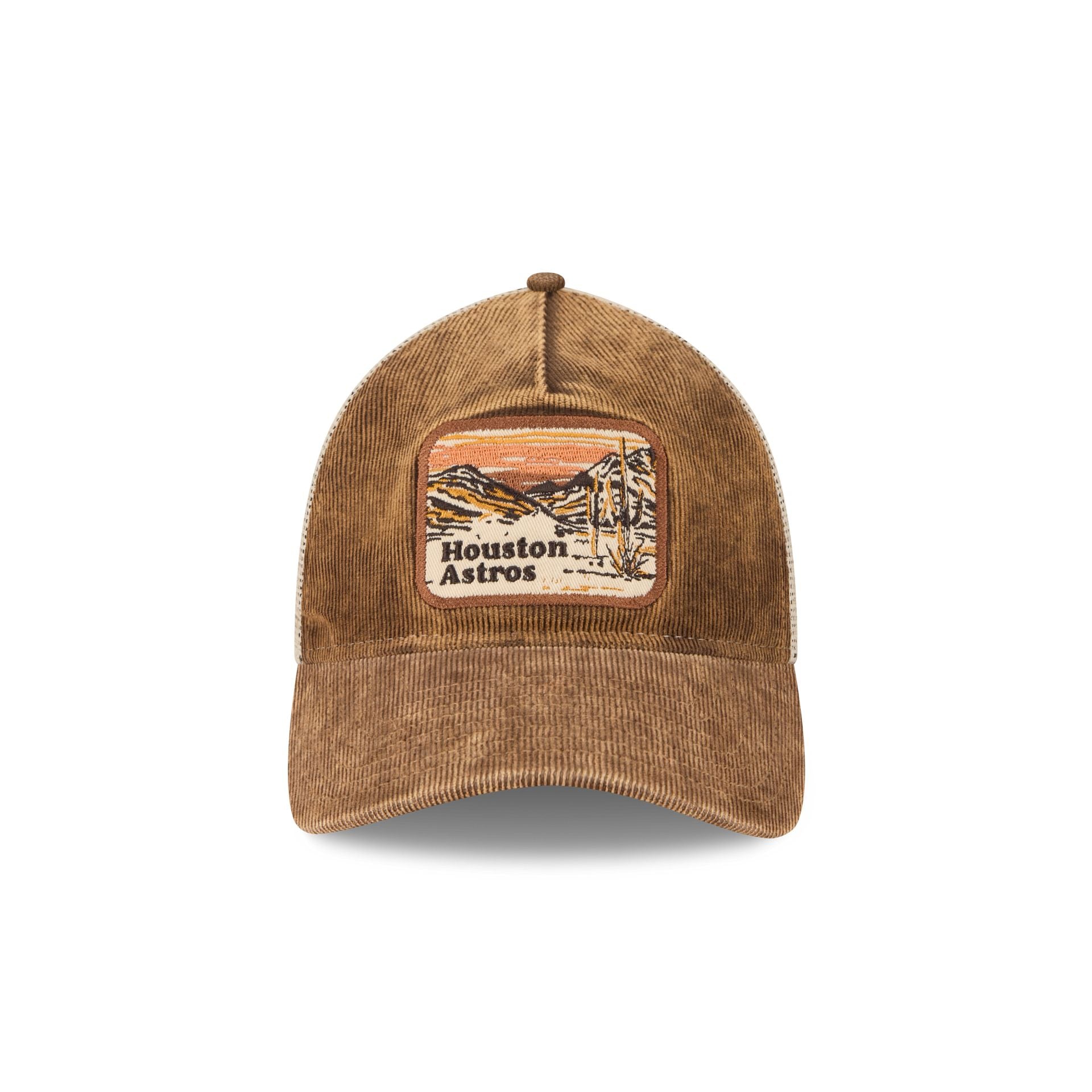 Alternative view of Houston Astros Vintage Landscape Brown 9Twenty A-Frame Trucker Hat