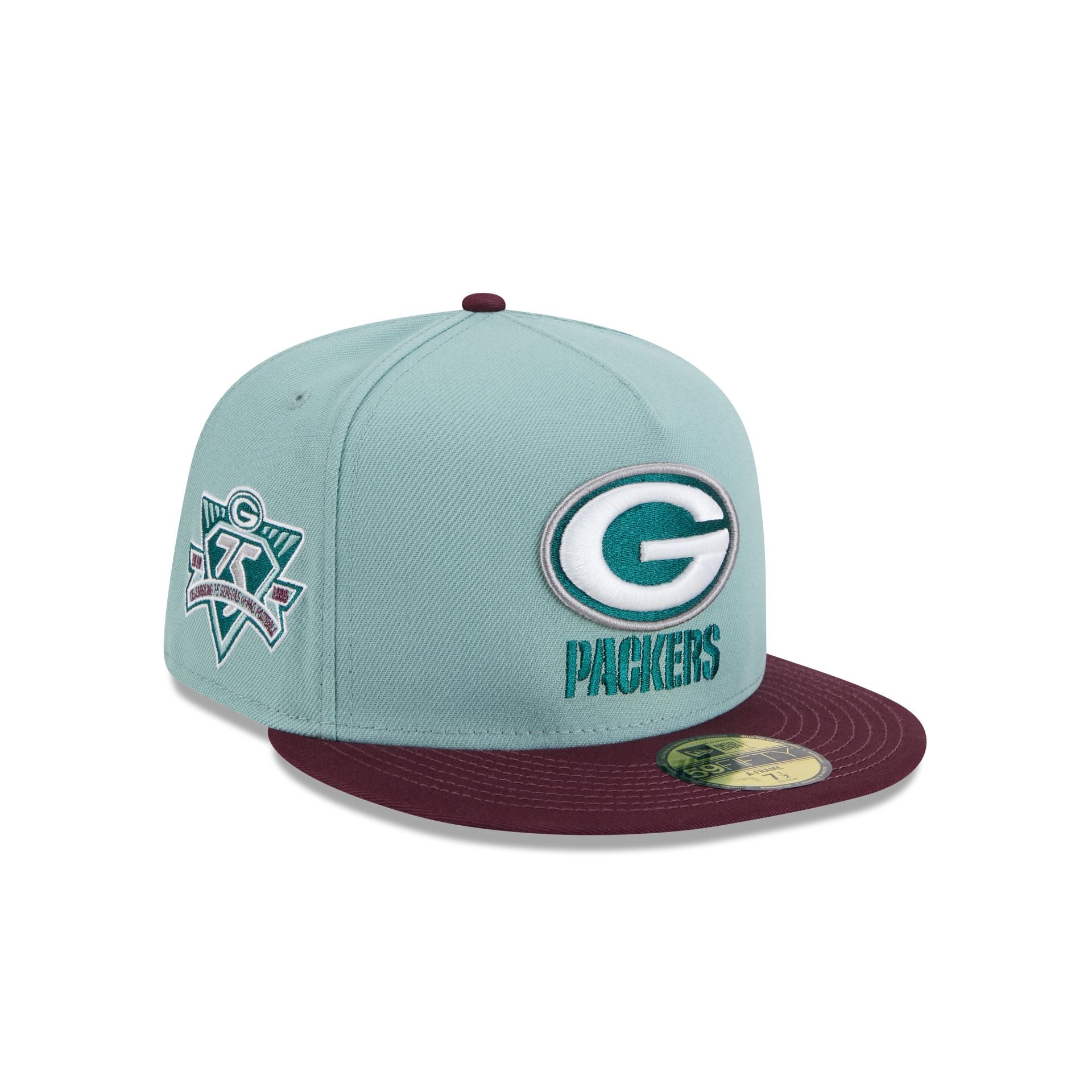 Green Bay Packers Beach Kiss Blue 59Fifty A-Frame Fitted Hat