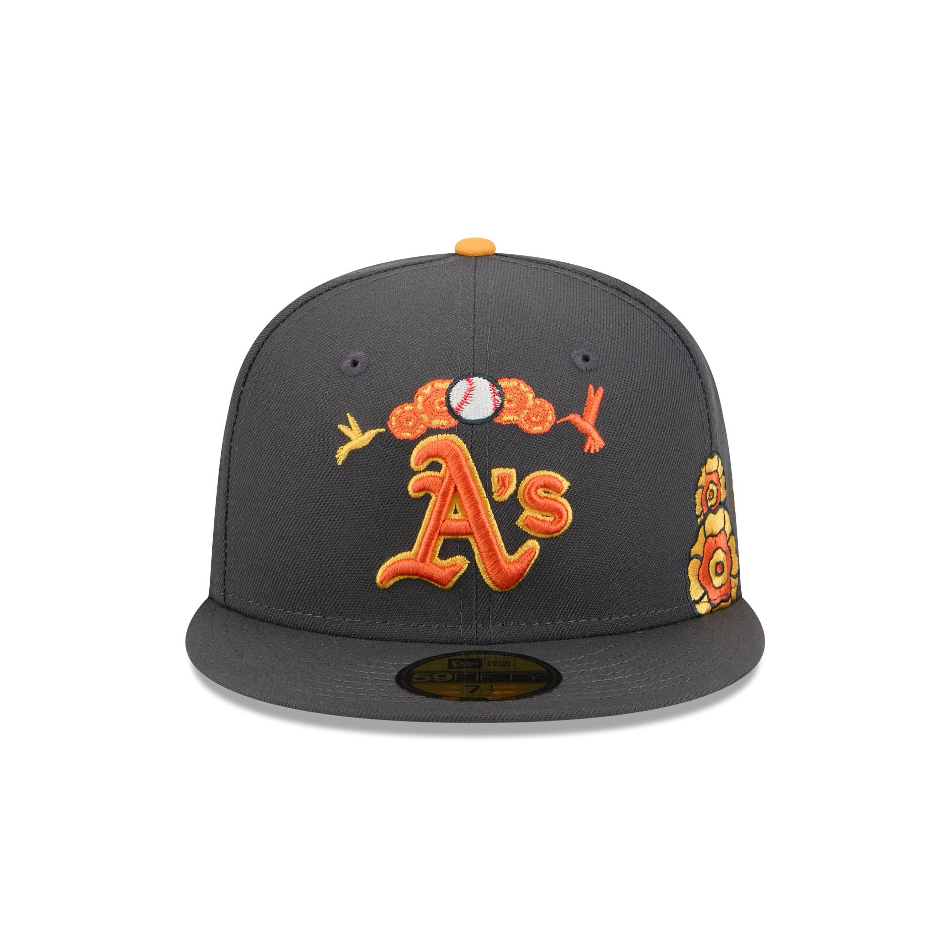 Alternative view of Athletics Day Of The Dead Graphite 59Fifty Fitted Hat
