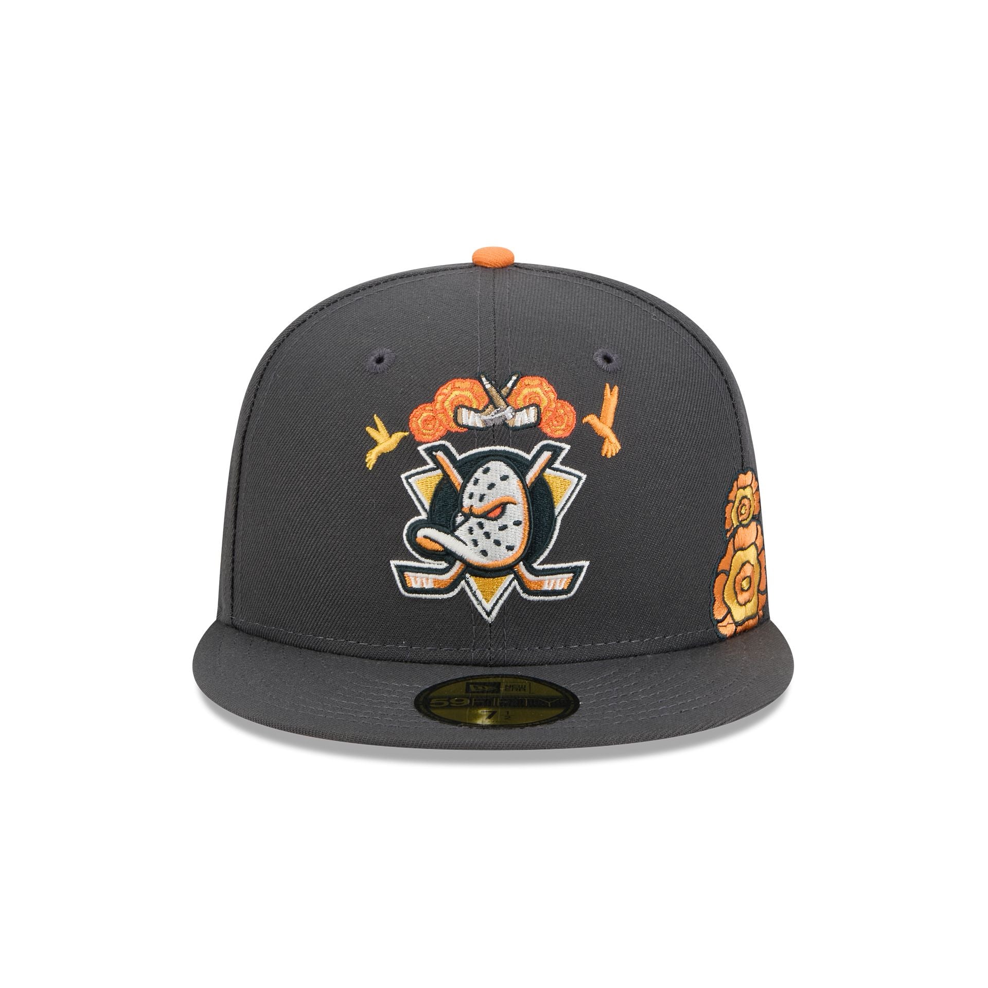 Alternative view of Anaheim Ducks Day Of The Dead Graphite 59Fifty Fitted Hat