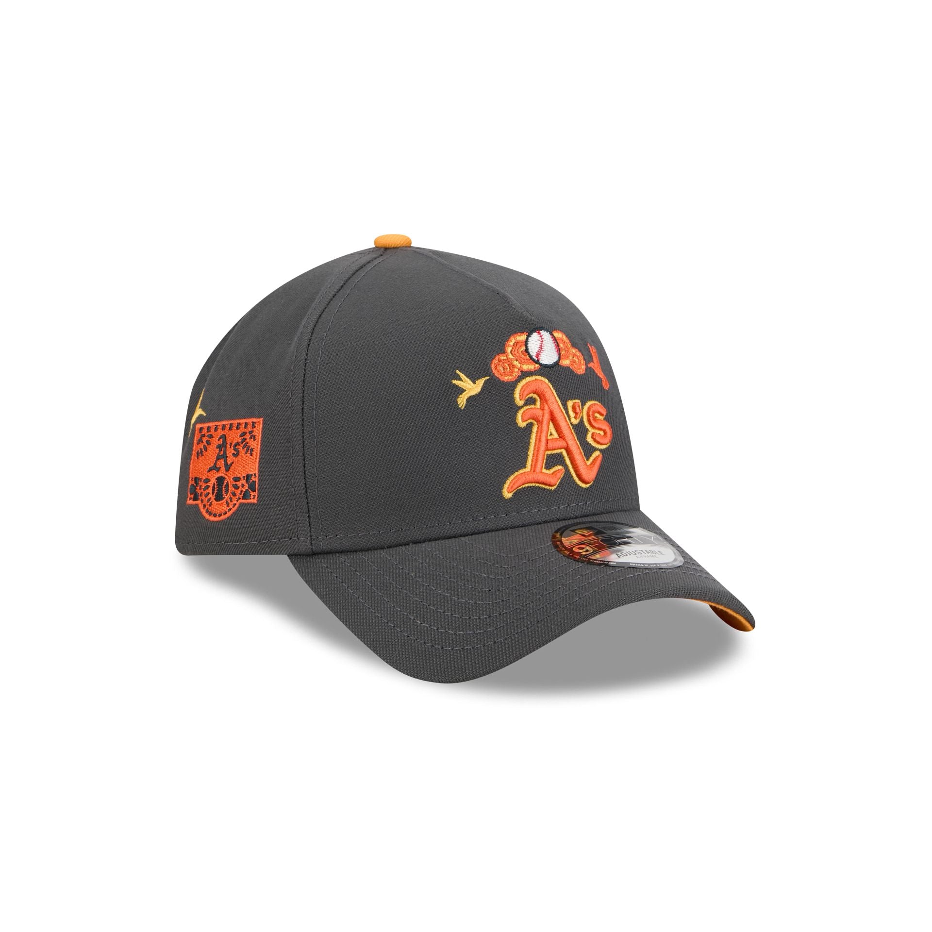 Athletics Day Of The Dead Graphite 9Forty A-Frame Snapback Hat