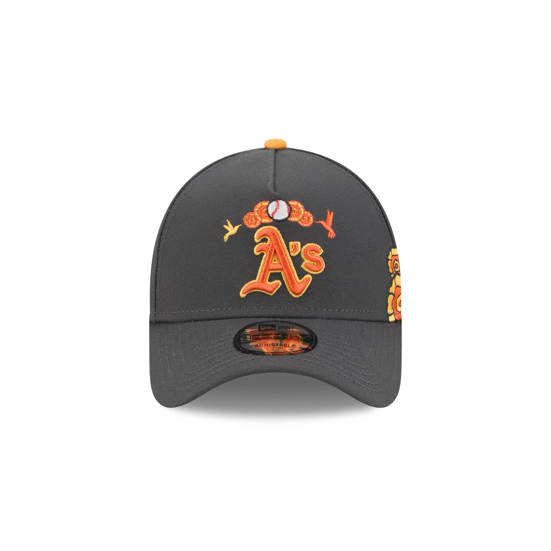 Alternative view of Athletics Day Of The Dead Graphite 9Forty A-Frame Snapback Hat