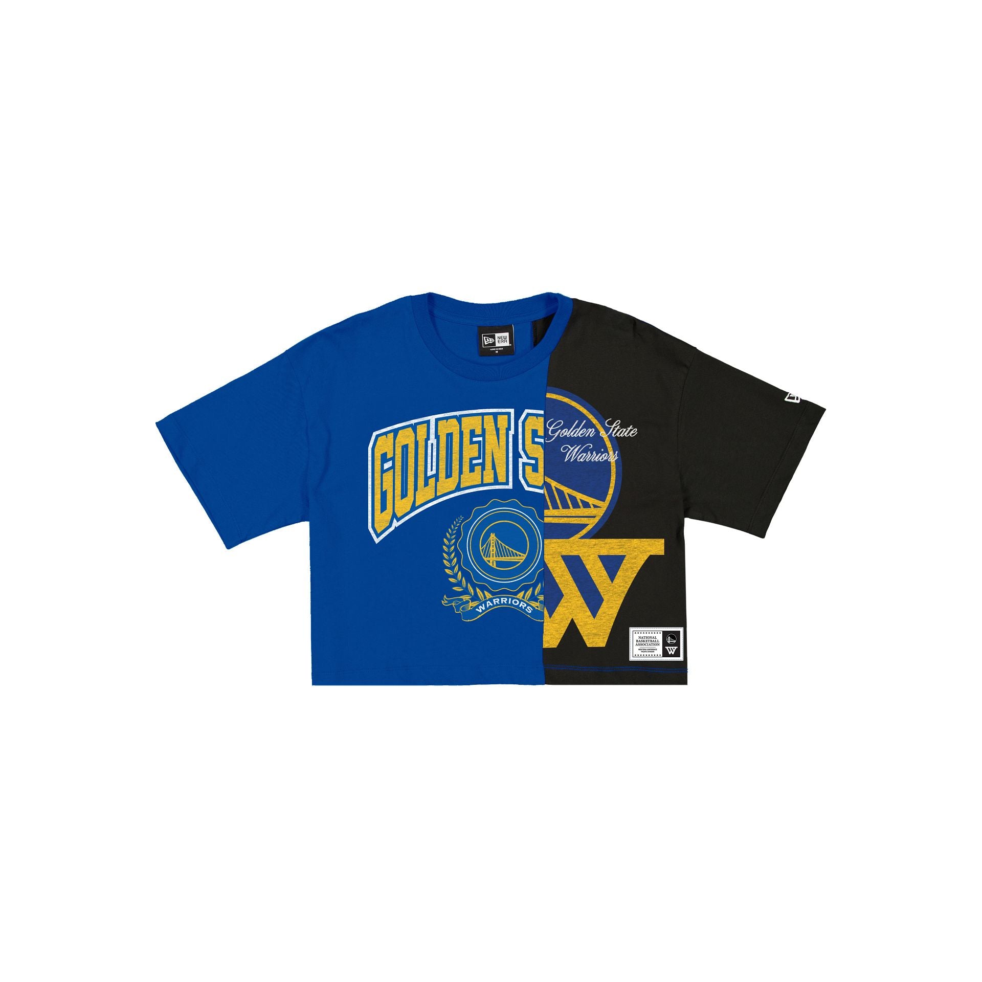Golden State Warriors Team Split Women's Cropped Short-Sleeve T-Shirt