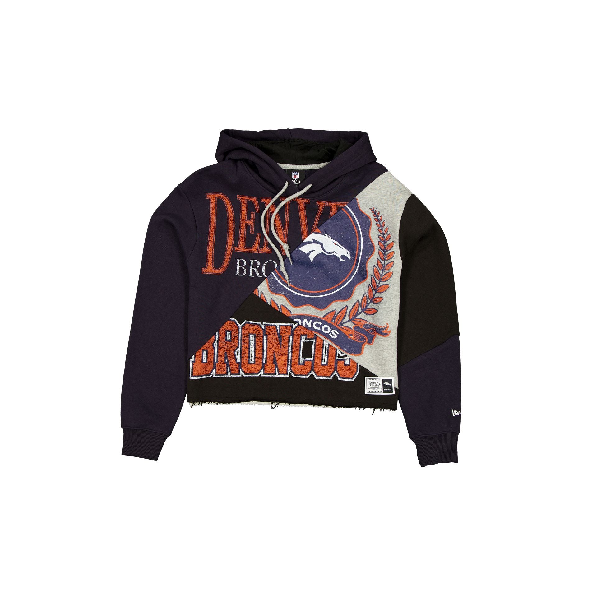 Denver Broncos Team Split Women's Cropped Hoodie