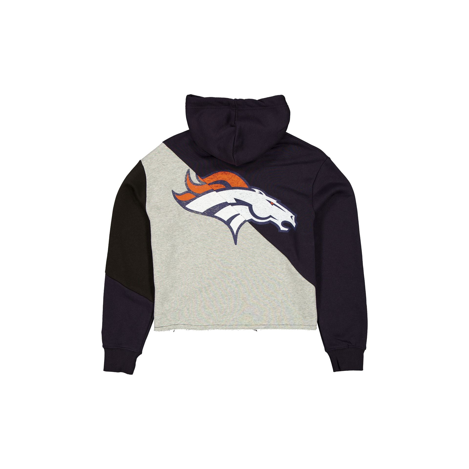 Alternative view of Denver Broncos Team Split Women's Cropped Hoodie