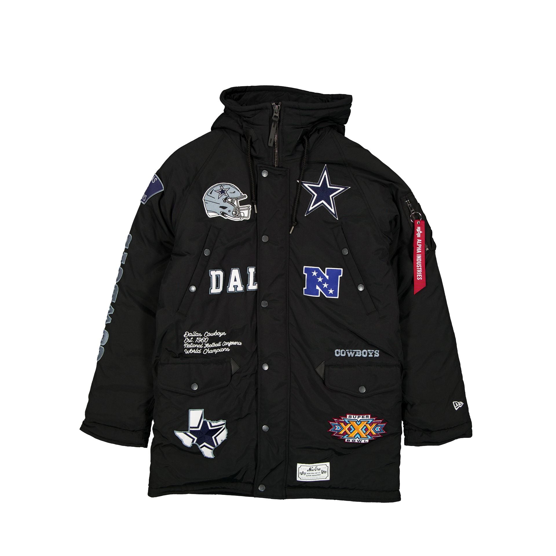 Alpha Industries X Dallas Cowboys Black N-3B Parka Jacket