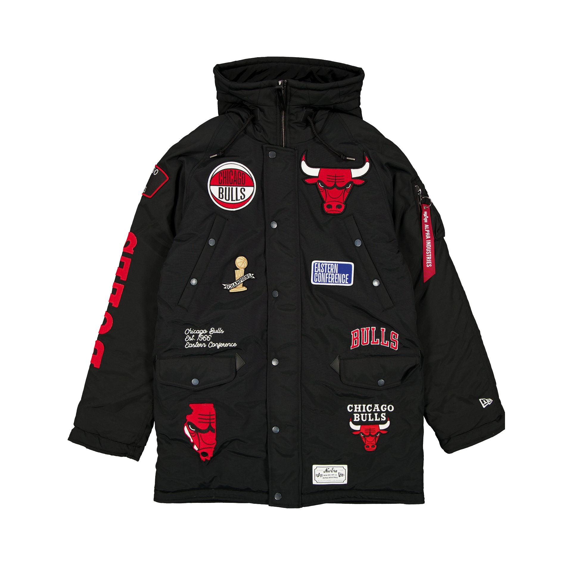 Alternative view of Alpha Industries X Chicago Bulls Black N-3B Parka Jacket