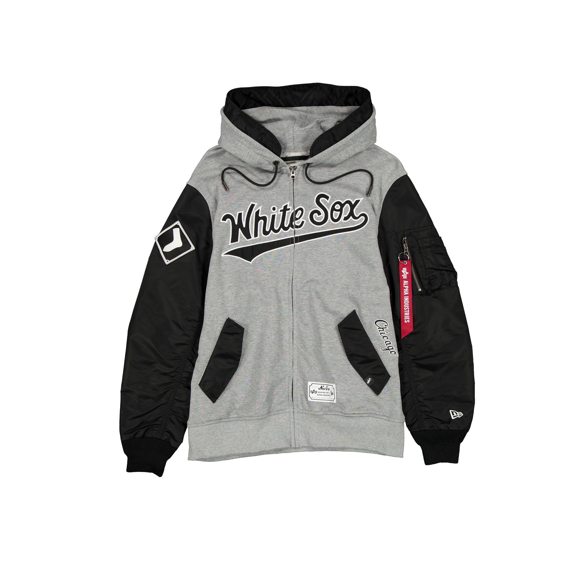 Alpha Industries X Chicago White Sox Gray Ma-1 Full Zip Fleece Jacket