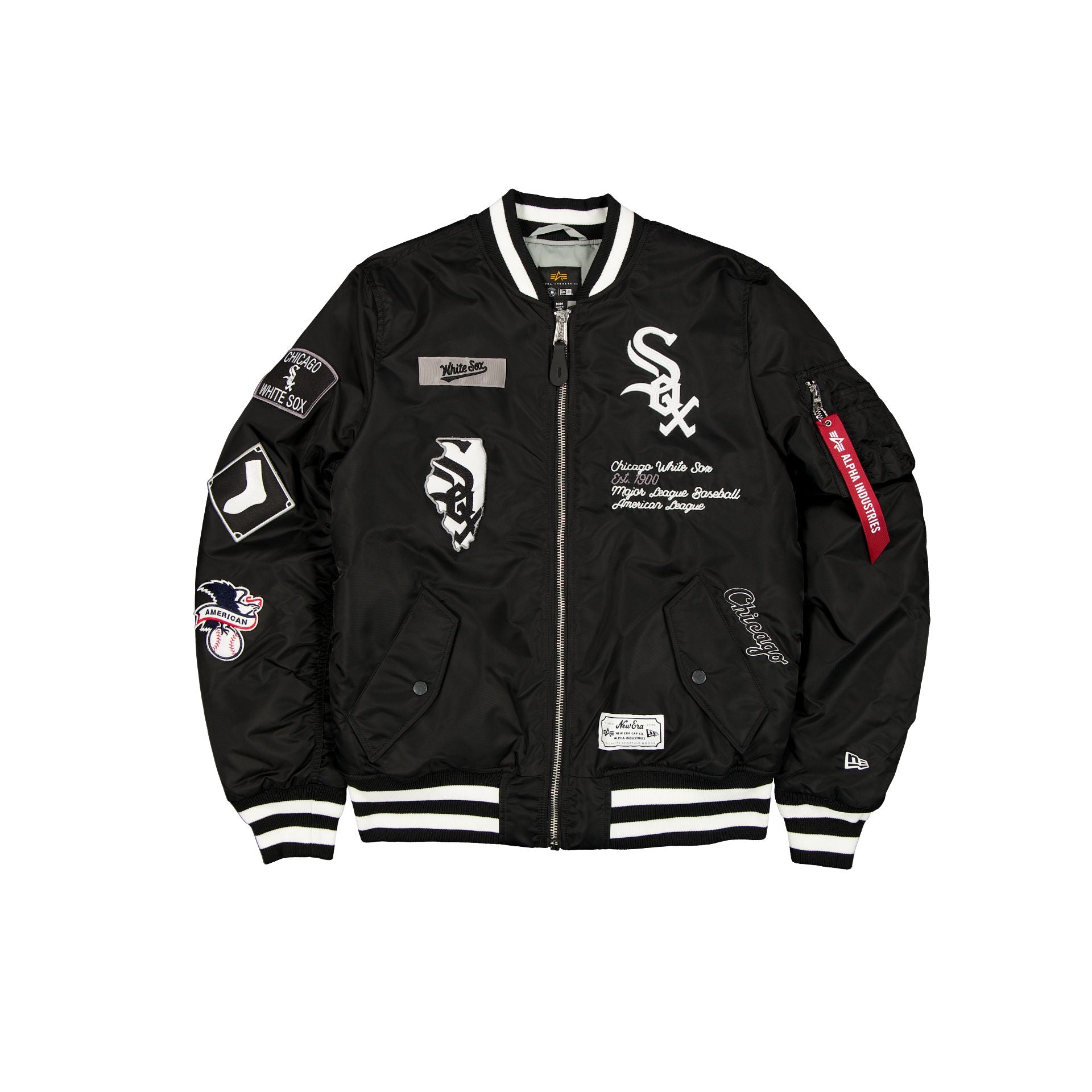 Alpha Industries X Chicago White Sox Black Ma-1 Bomber Jacket
