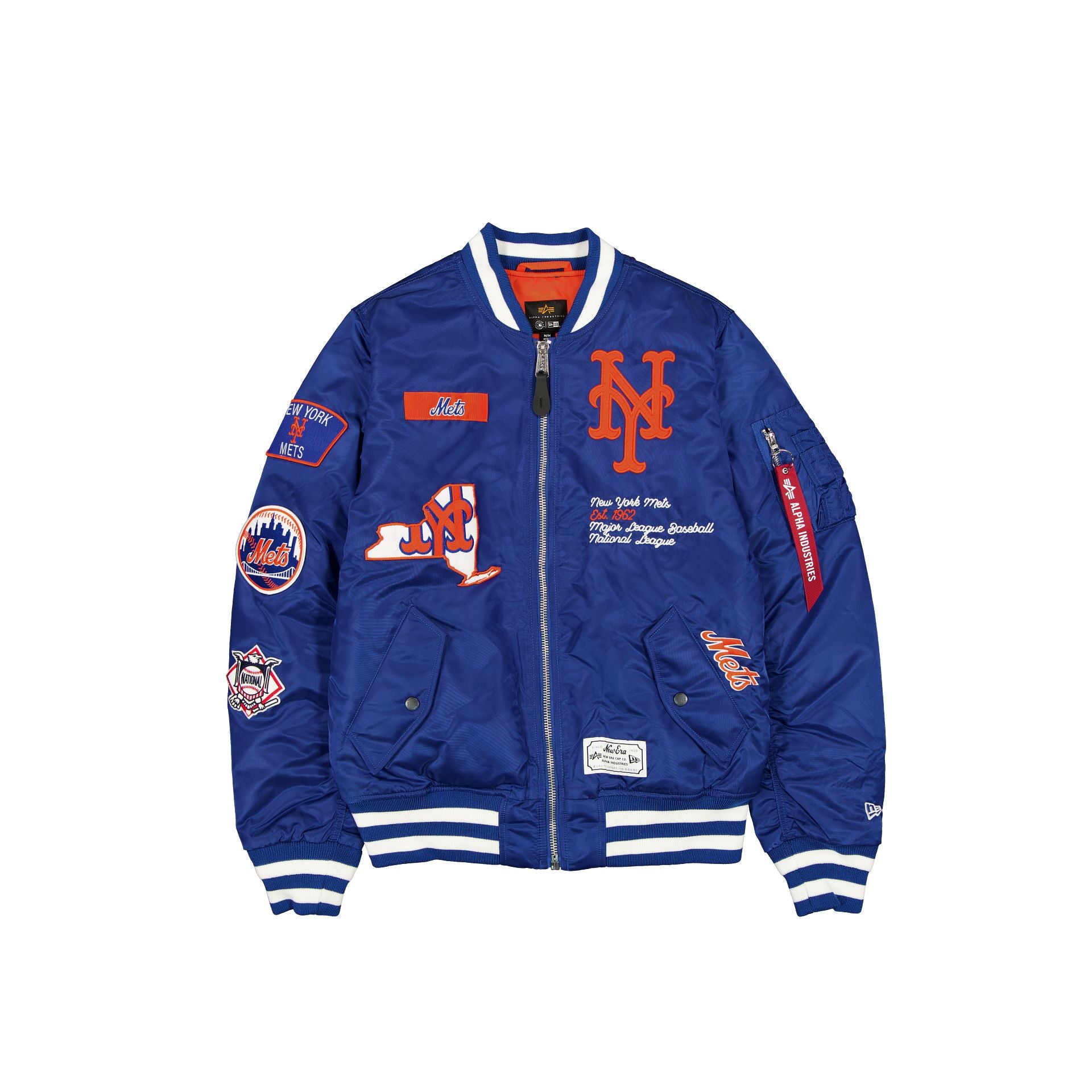 Alpha Industries X New York Mets Blue Ma-1 Bomber Jacket