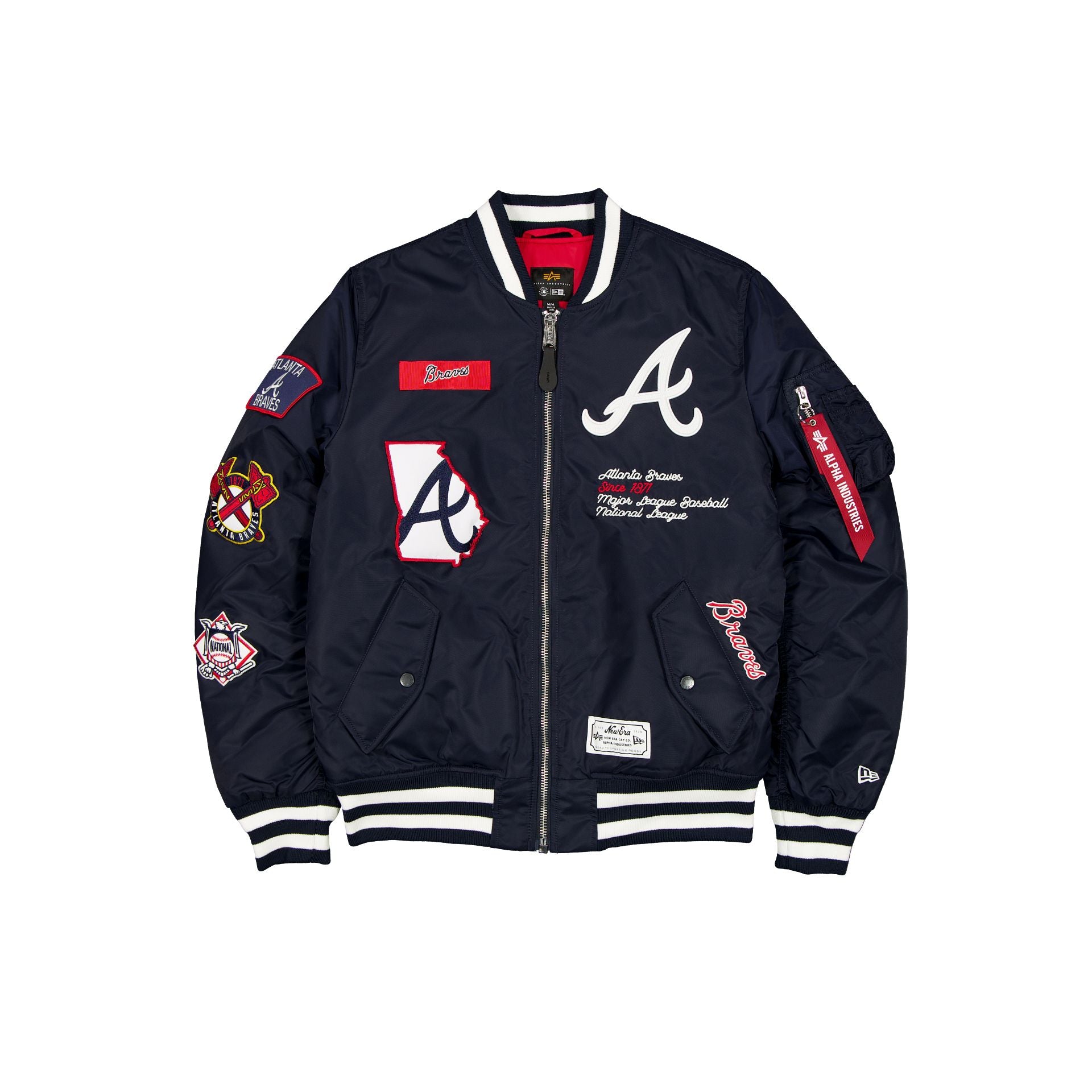 Alpha Industries X Atlanta Braves Navy Ma-1 Bomber Jacket