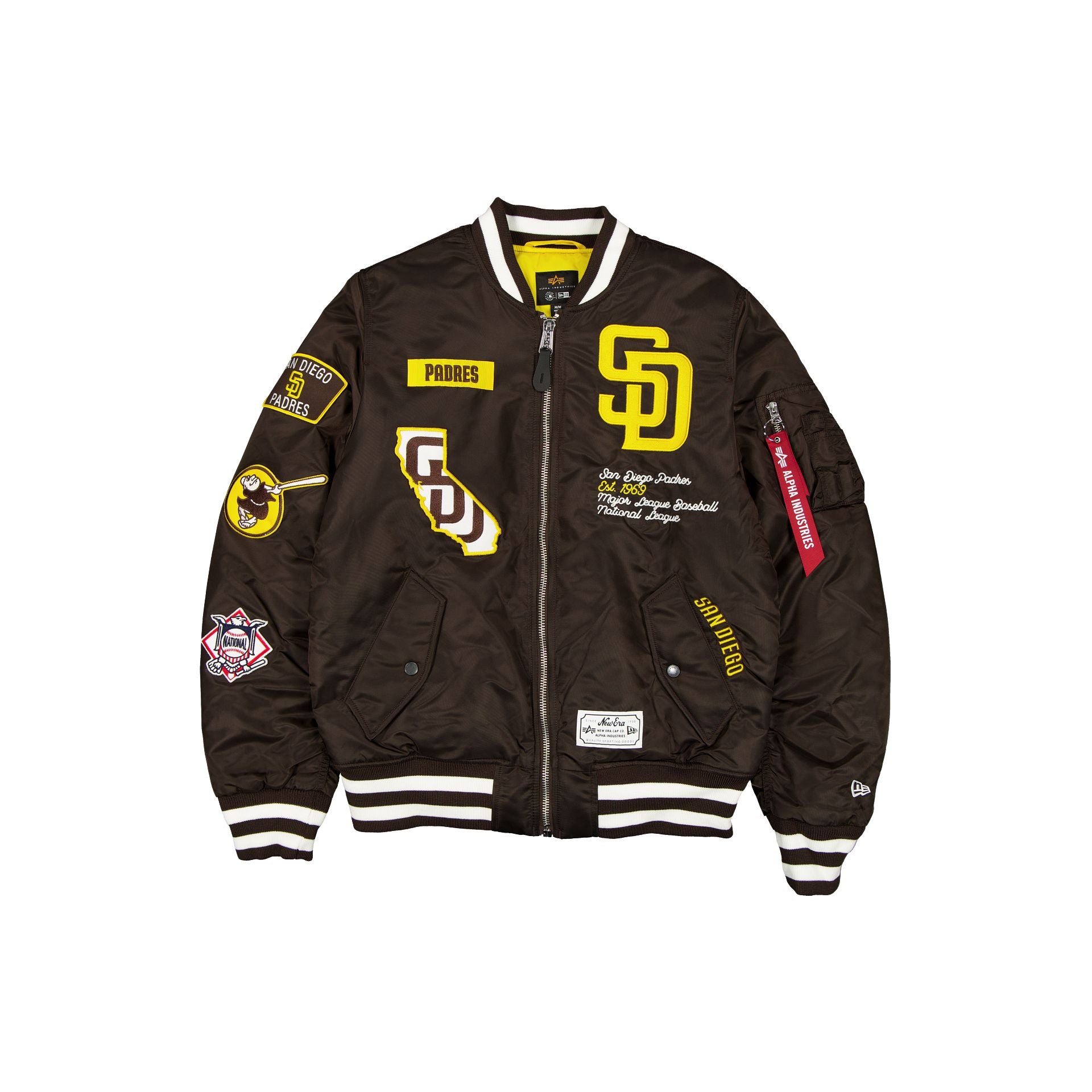 Alpha Industries X San Diego Padres Brown Ma-1 Bomber Jacket