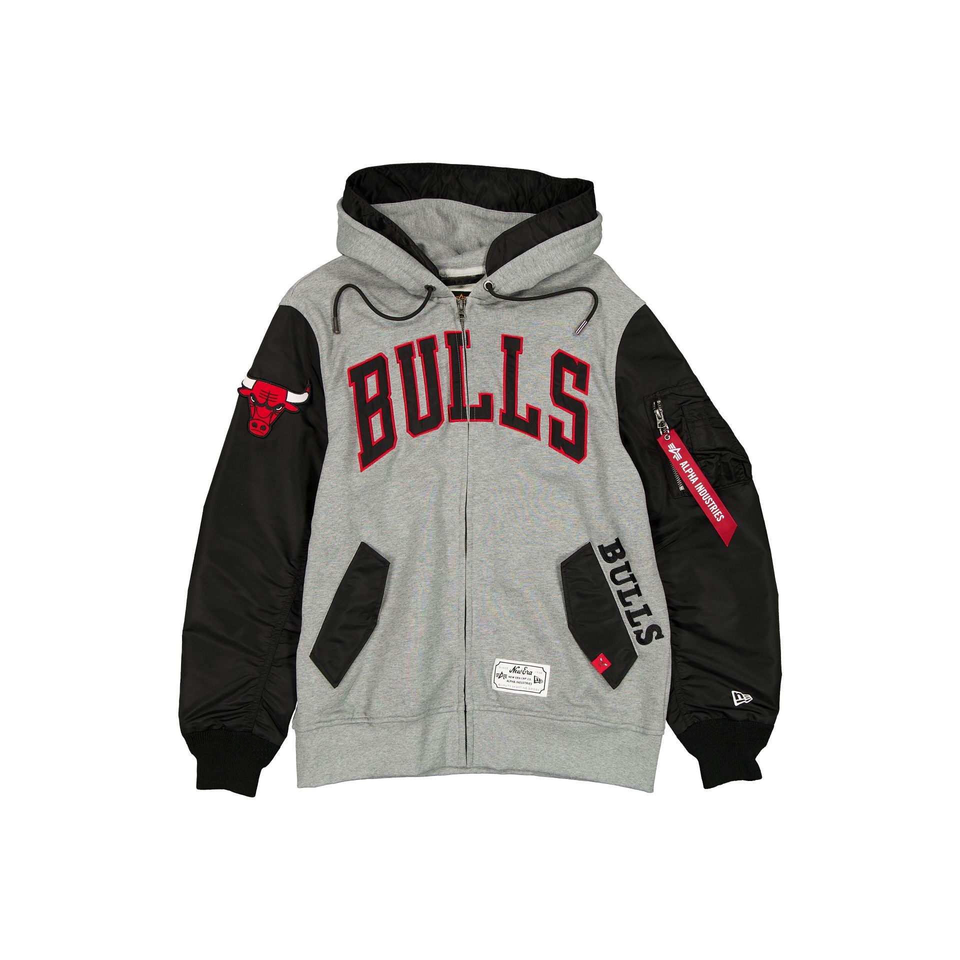 Alternative view of Alpha Industries X Chicago Bulls Gray Ma-1 Full Zip Fleece Jacket