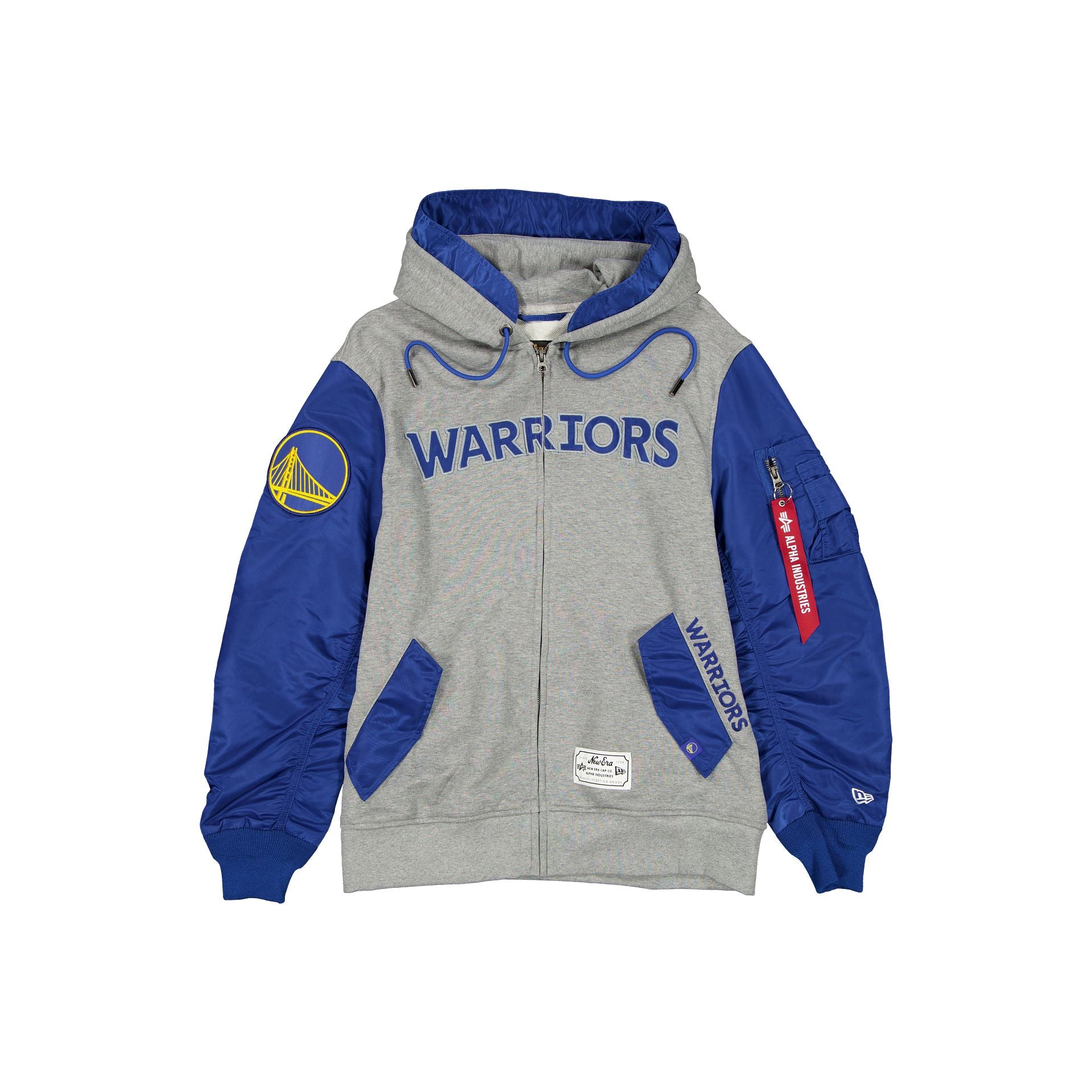 Alpha Industries X Golden State Warriors Gray Ma-1 Full Zip Fleece Jacket