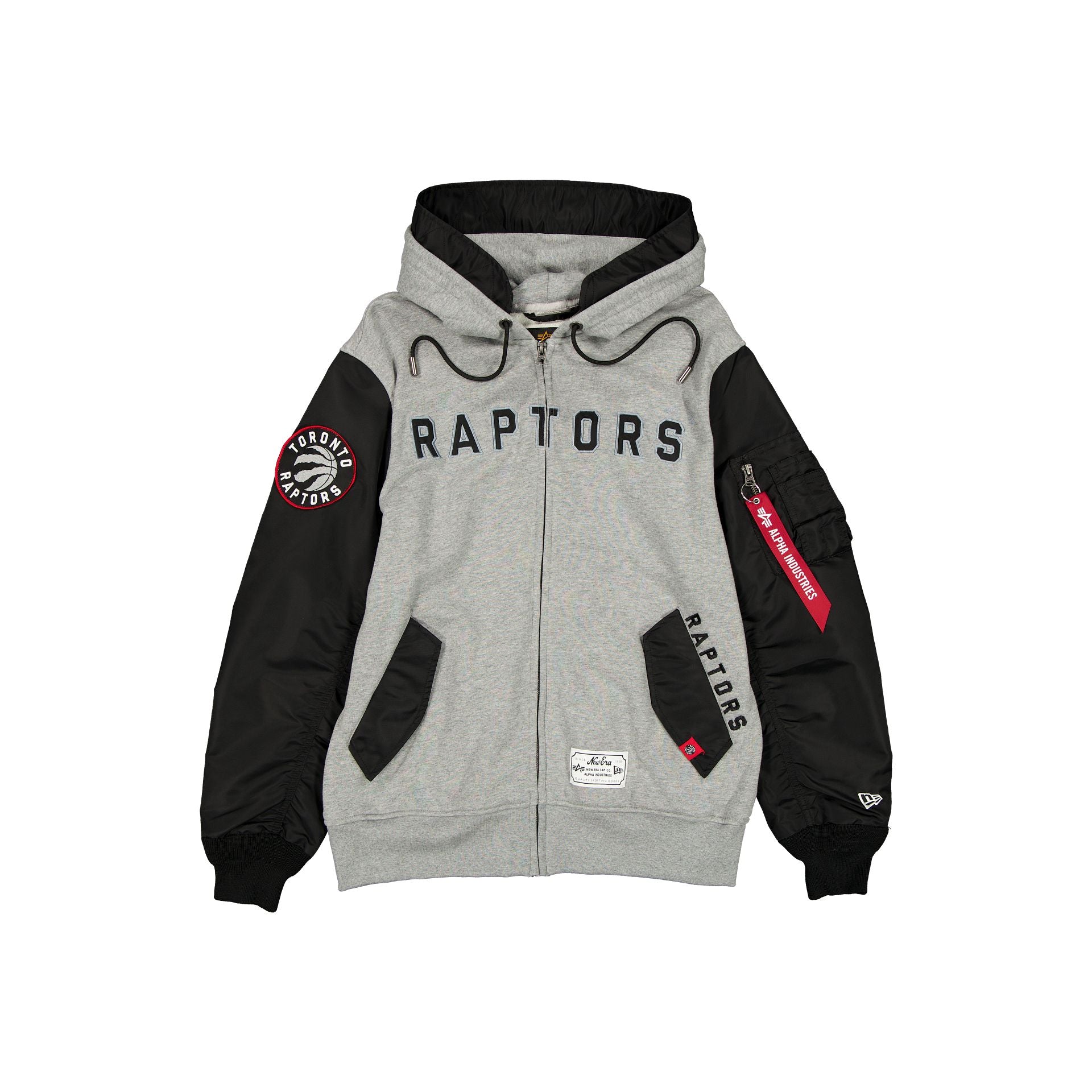 Alpha Industries X Toronto Raptors Gray Ma-1 Full Zip Fleece Jacket
