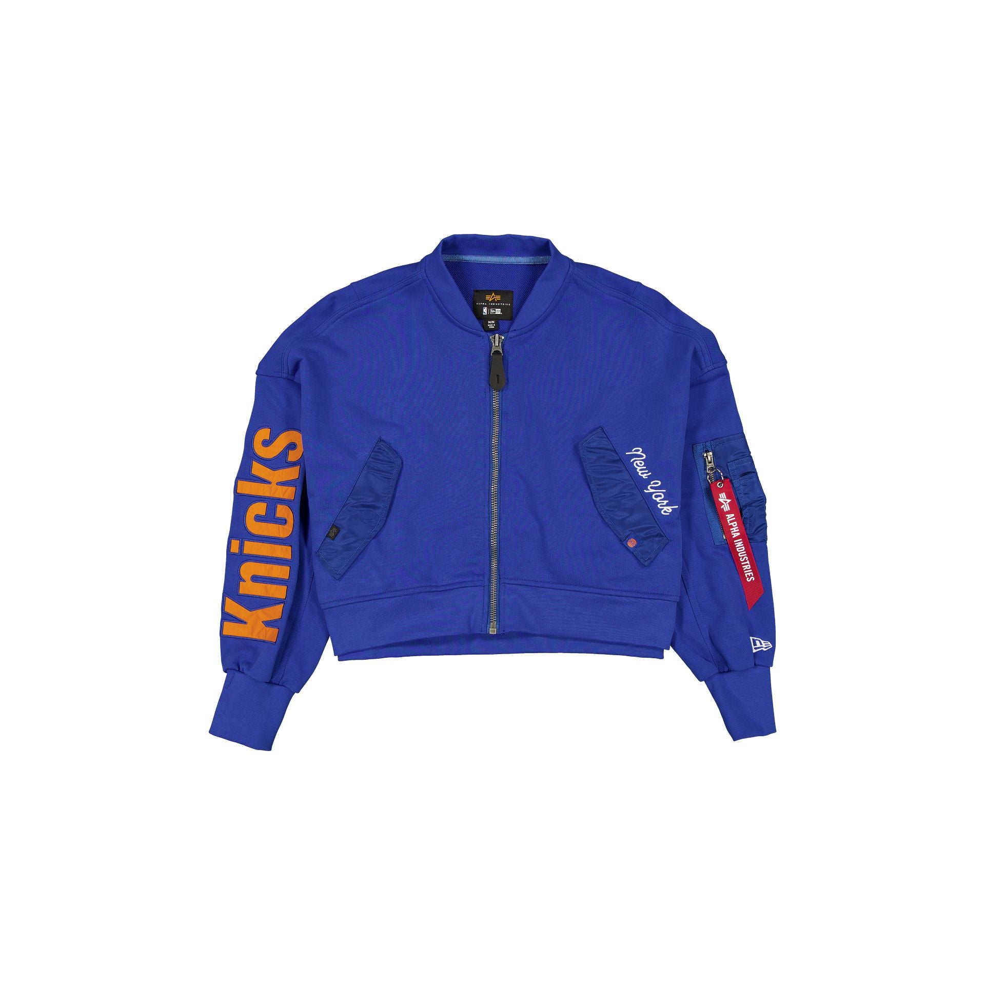 Alternative view of Alpha Industries X New York Knicks Blue Women's Full Zip Cropped Fleece Jacket