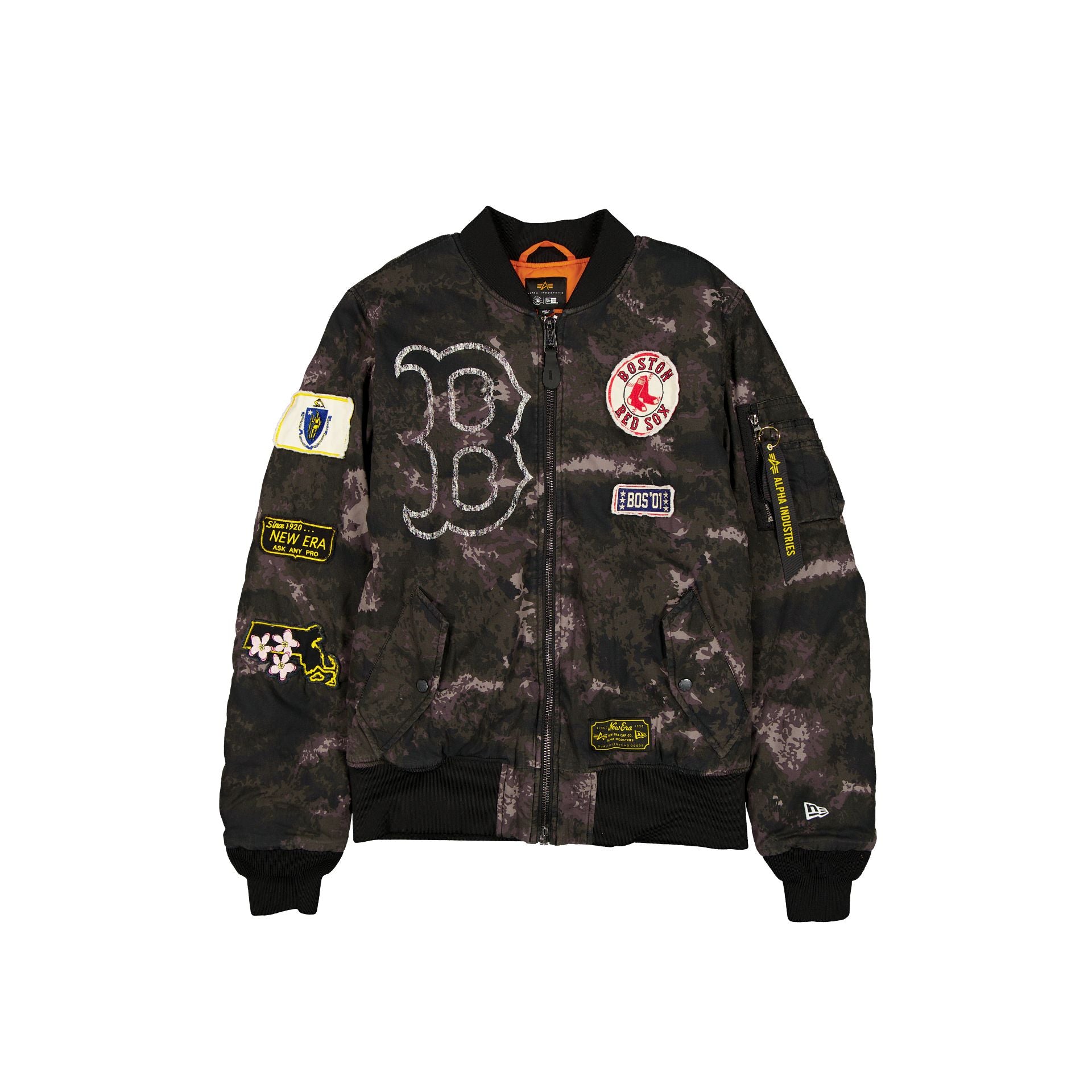 Alpha Industries X Boston Red Sox Black Camo Ma-1 Bomber Jacket