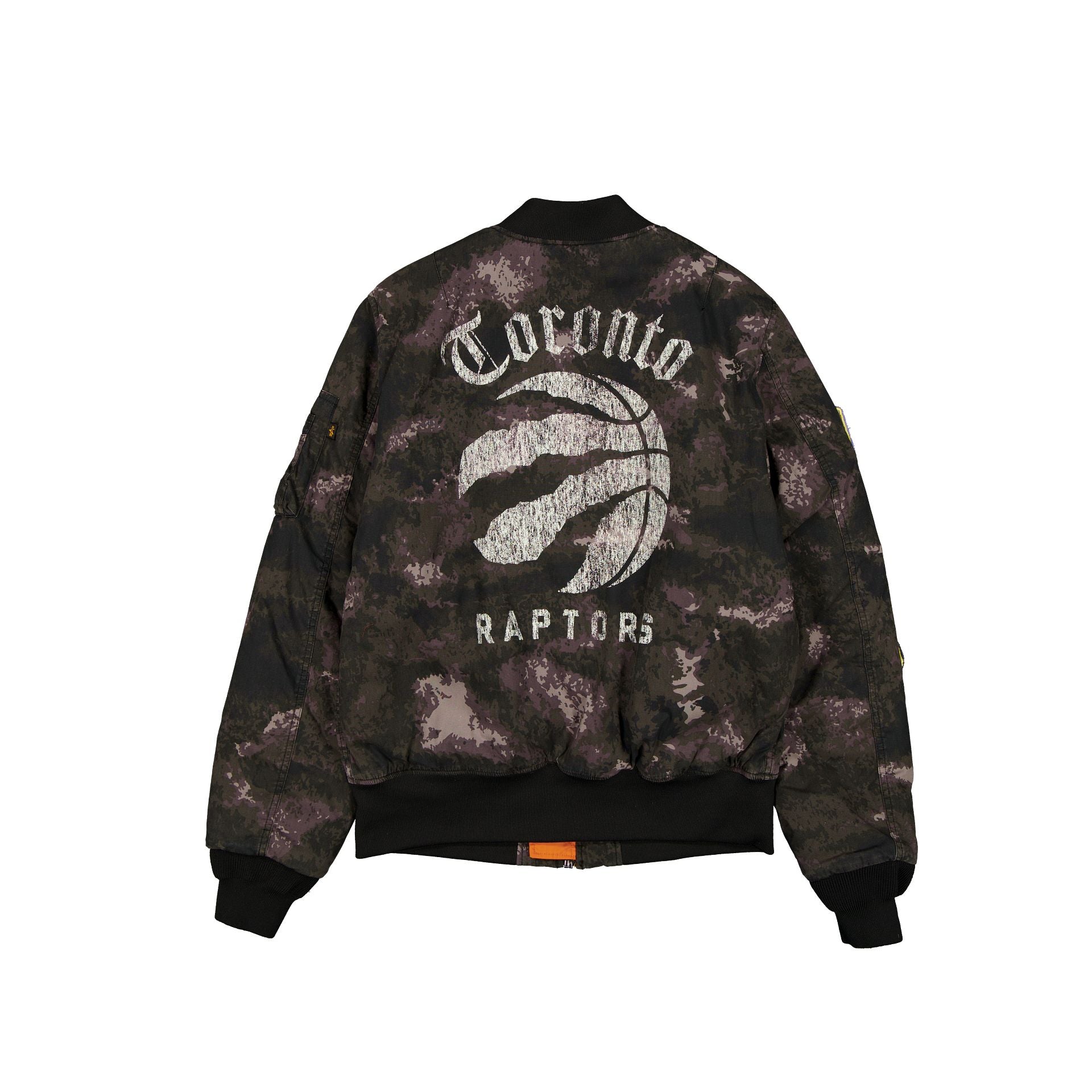Alpha Industries X Toronto Raptors Black Camo Ma-1 Bomber Jacket - Image 4