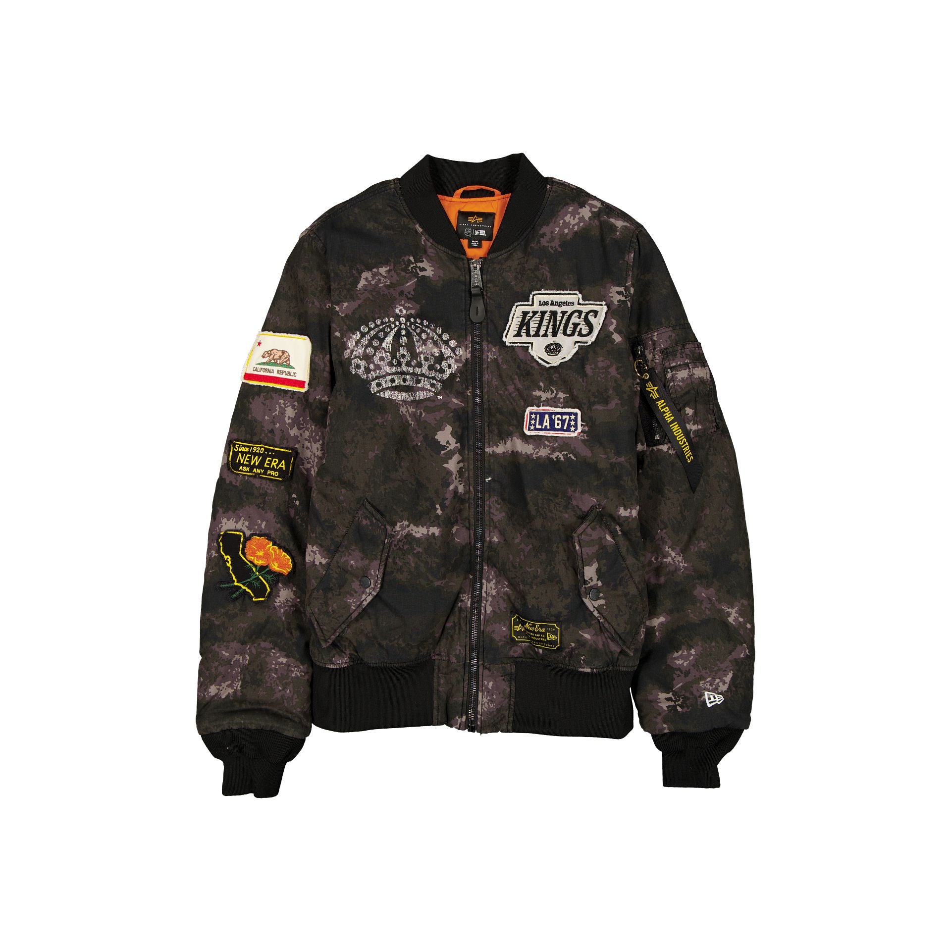 Alpha Industries X Los Angeles Kings Black Camo Ma-1 Bomber Jacket