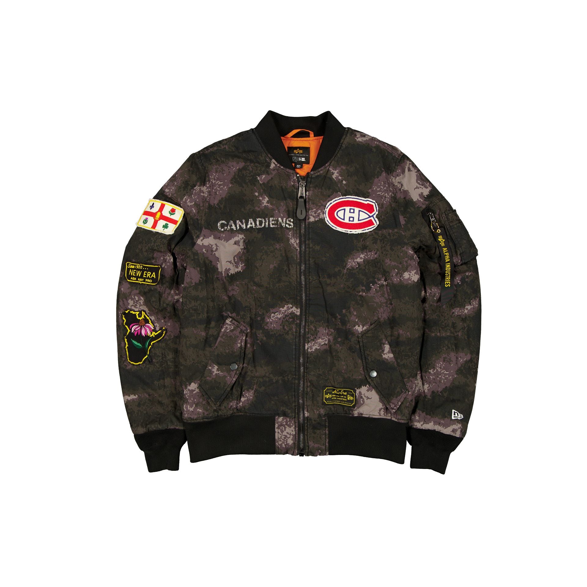 Alpha Industries X Montreal Canadiens Black Camo Ma-1 Bomber Jacket