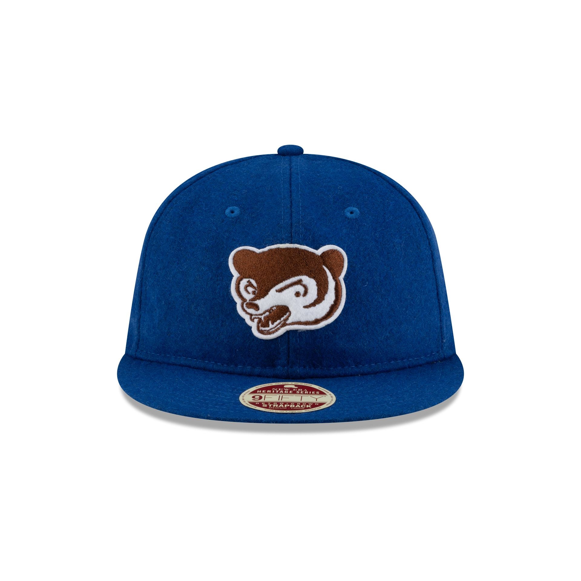 Alternative view of Chicago Cubs Heritage Blue Retro Crown 9Fifty Strapback Hat