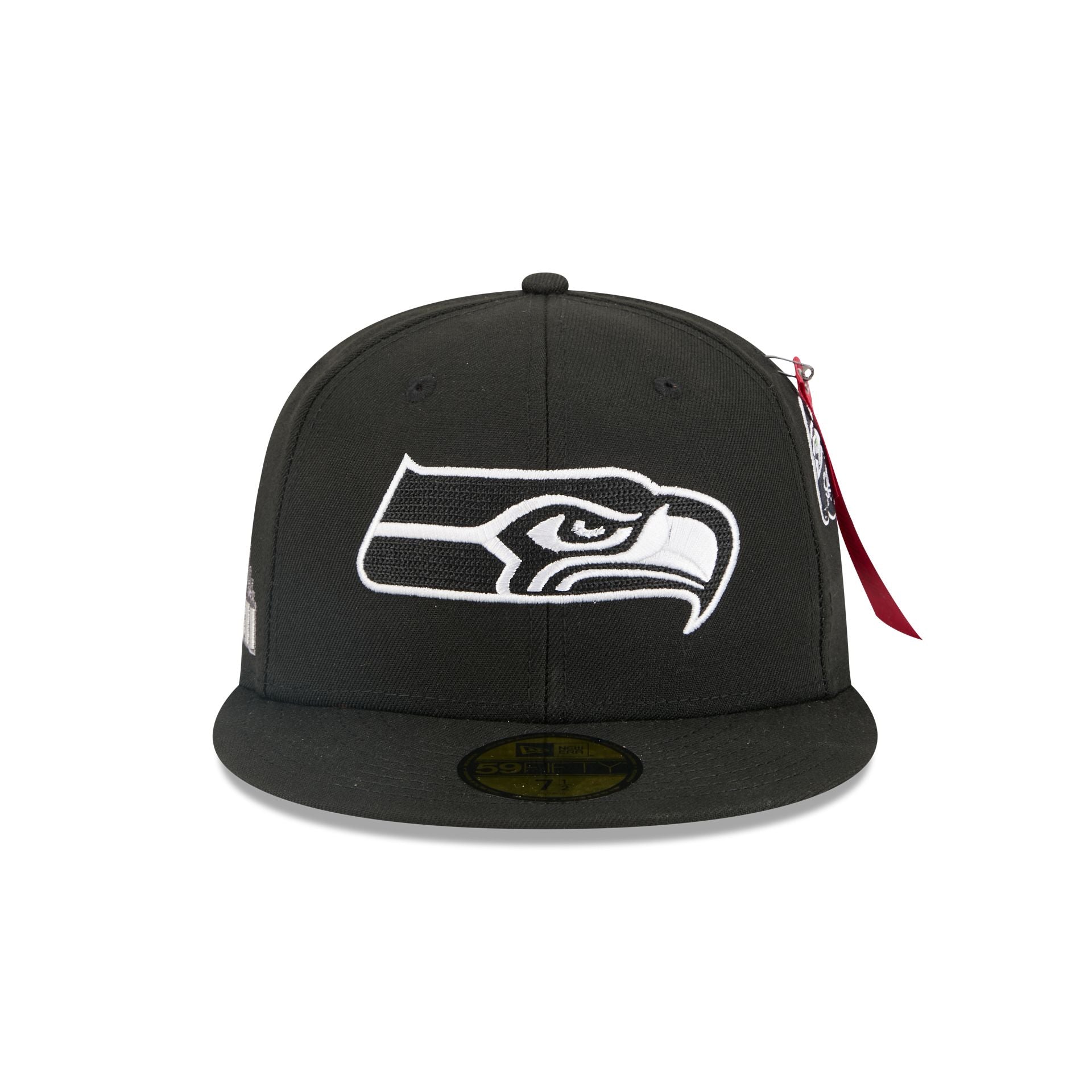 Alternative view of Alpha Industries X Seattle Seahawks Black 59Fifty Fitted Hat