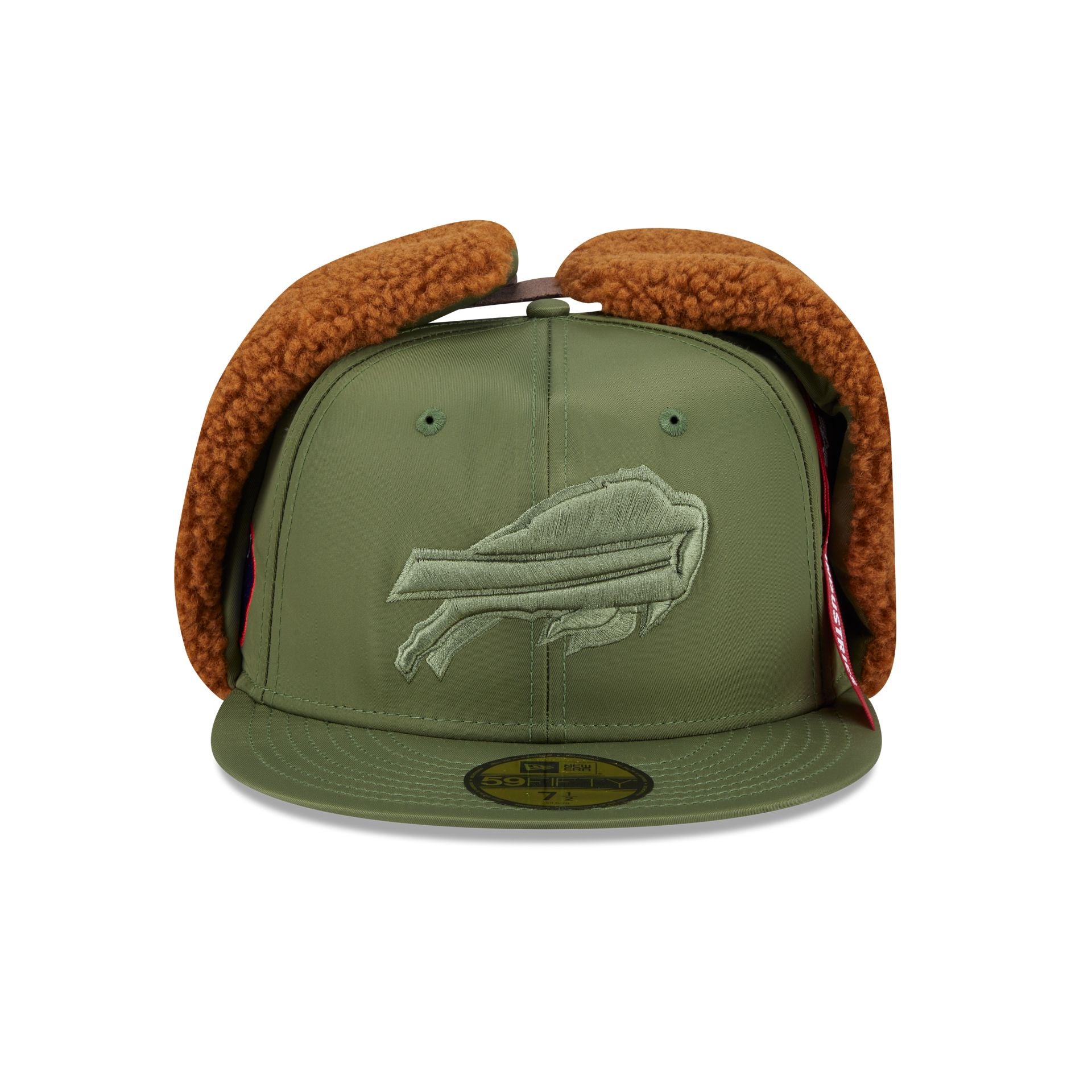 Alternative view of Alpha Industries X Buffalo Bills Olive Green Dog Ear 59Fifty Fitted Hat