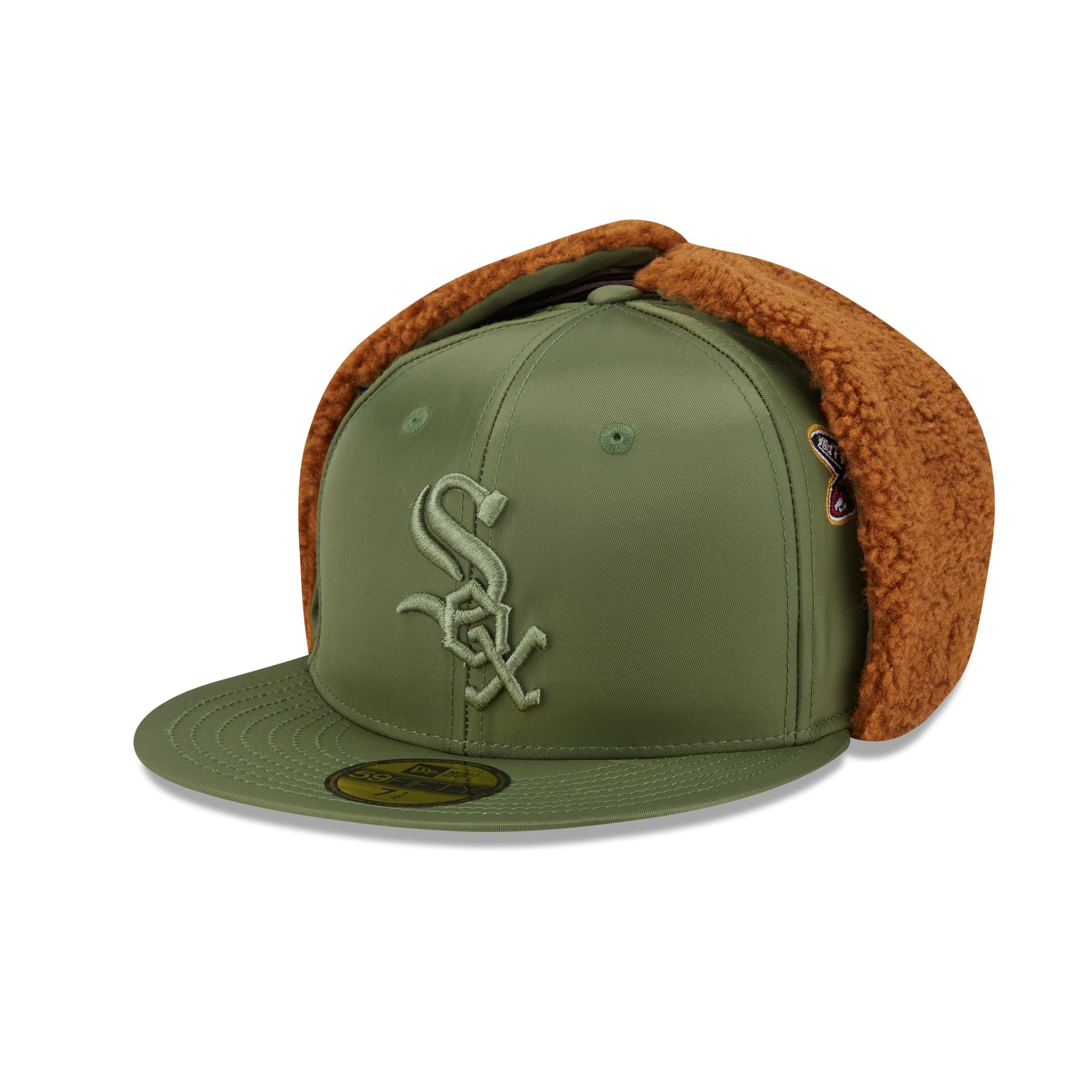 Alpha Industries X Chicago White Sox Olive Green Dog Ear 59Fifty Fitted Hat