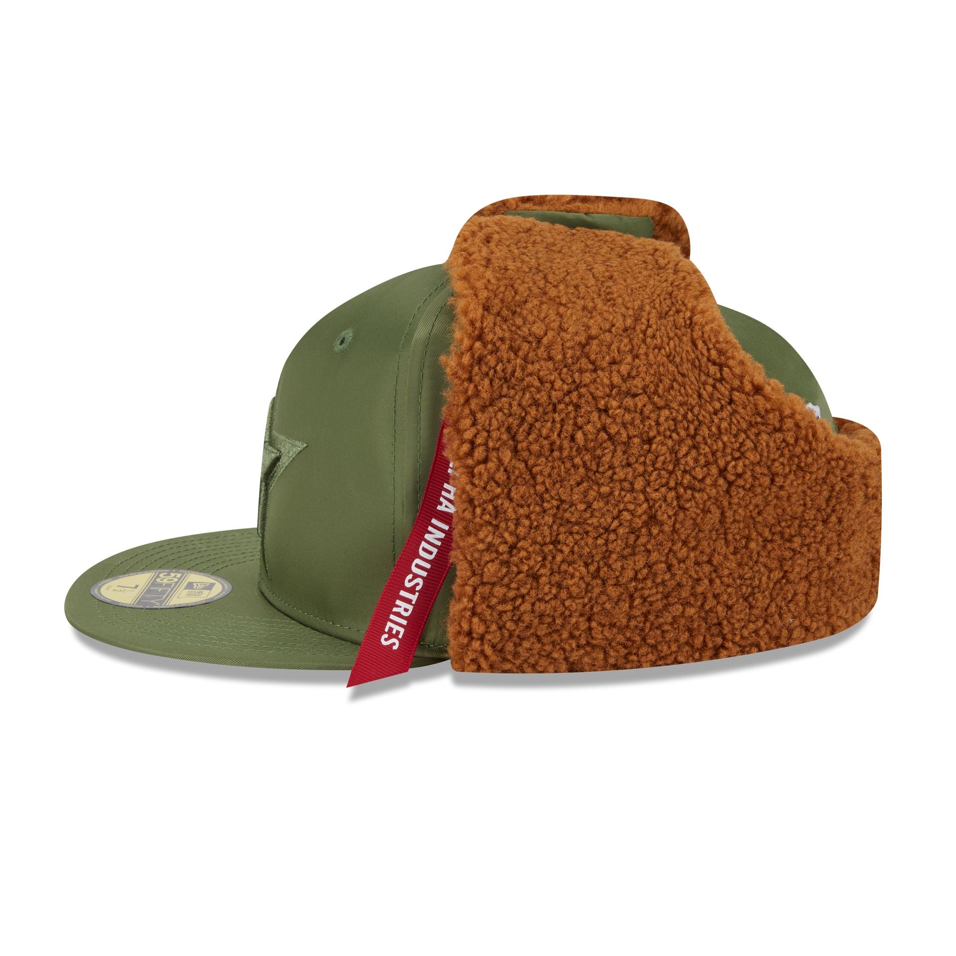 Alpha Industries X Dallas Cowboys Olive Green Dog Ear 59Fifty Fitted Hat - Image 4