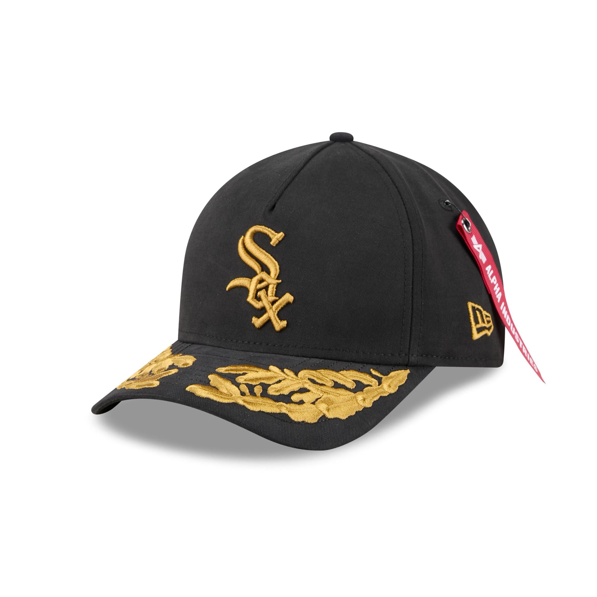 Alpha Industries X Chicago White Sox Black 9Forty M-Crown A-Frame Snapback Hat