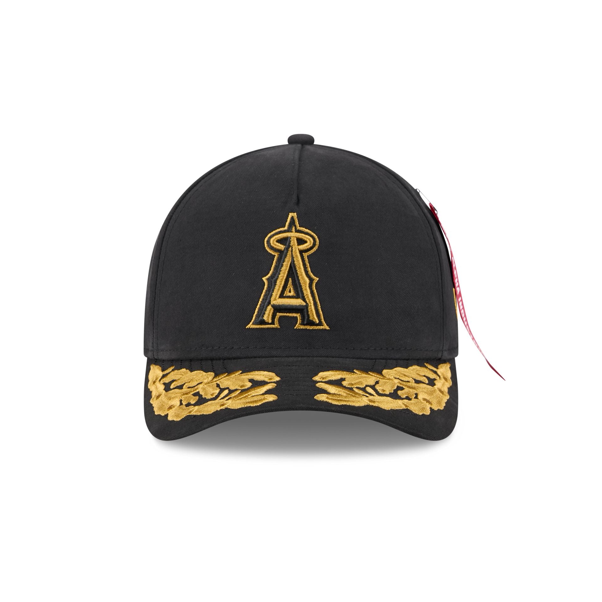 Alternative view of Alpha Industries X Los Angeles Angels Black 9Forty M-Crown A-Frame Snapback Hat