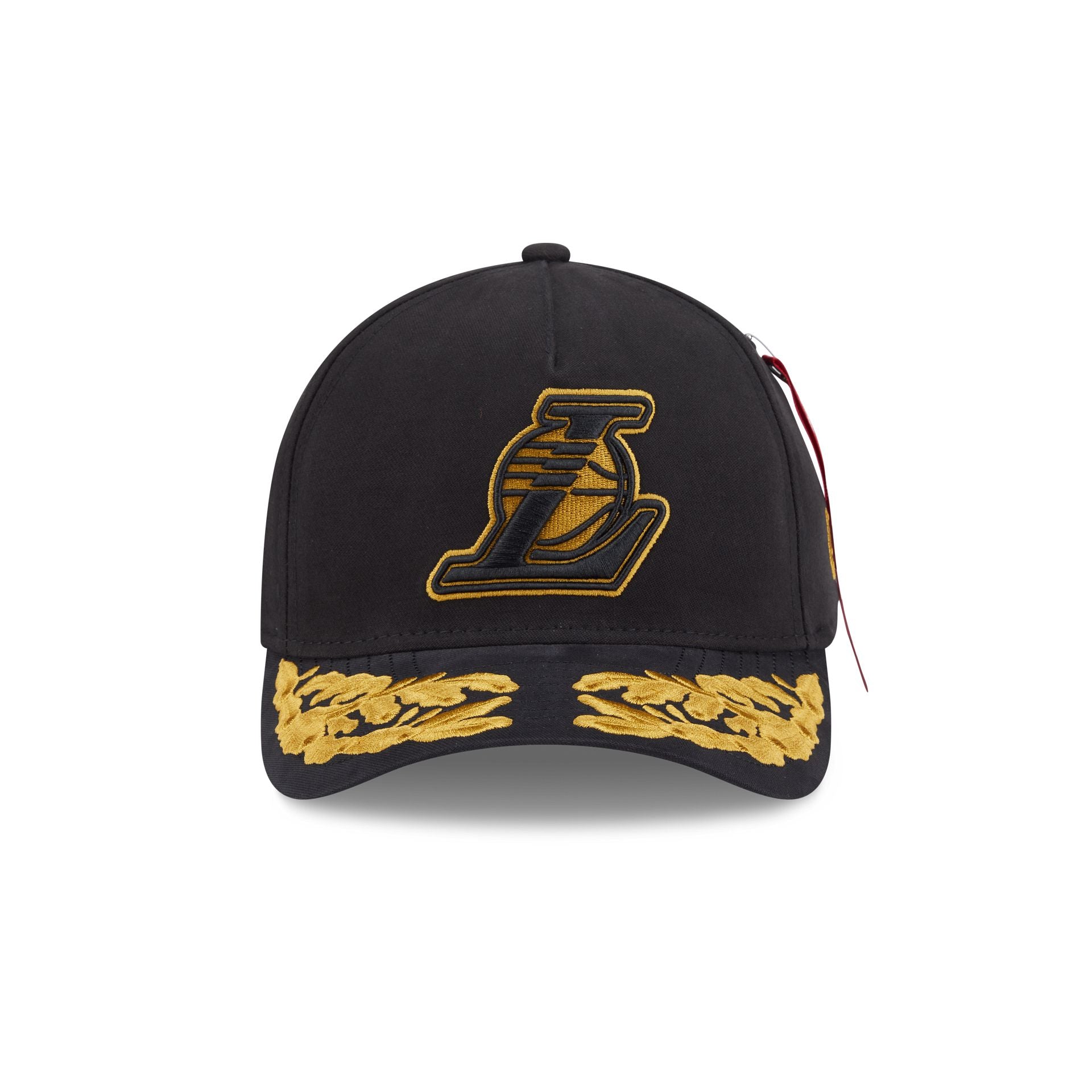Alternative view of Alpha Industries X Los Angeles Lakers Black 9Forty M-Crown A-Frame Snapback Hat