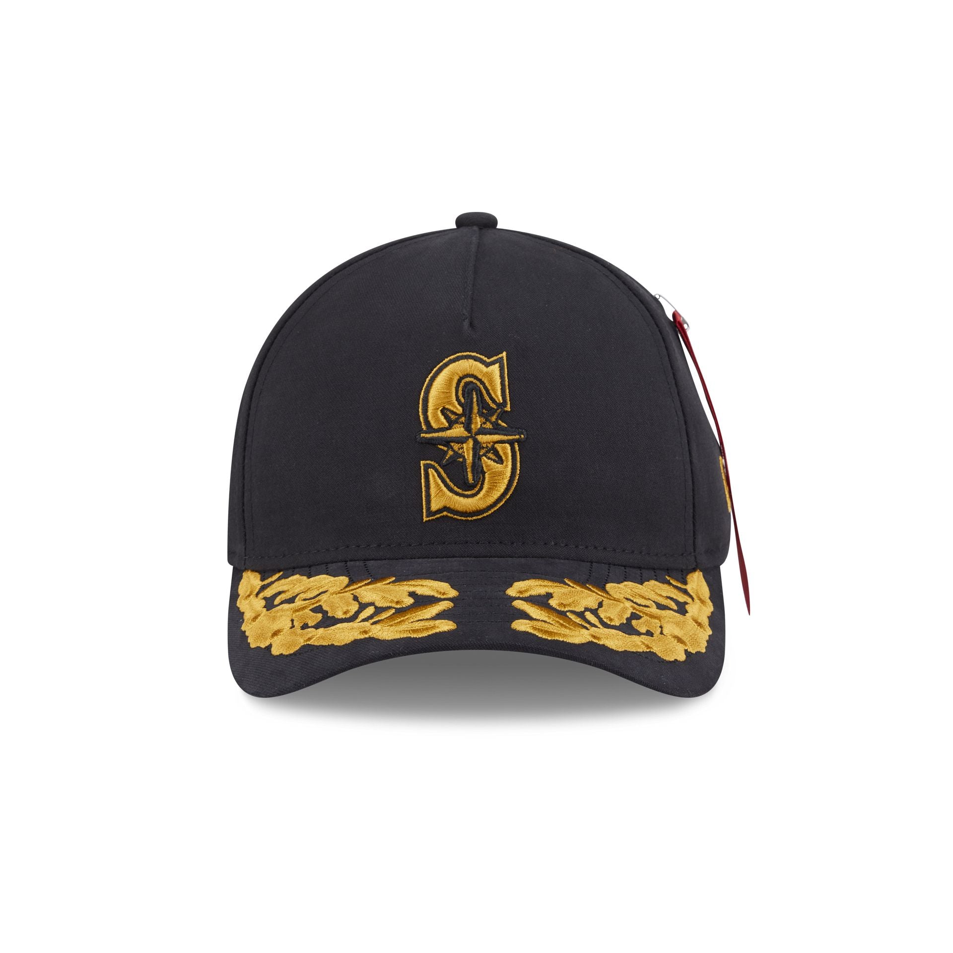 Alternative view of Alpha Industries X Seattle Mariners Black 9Forty M-Crown A-Frame Snapback Hat