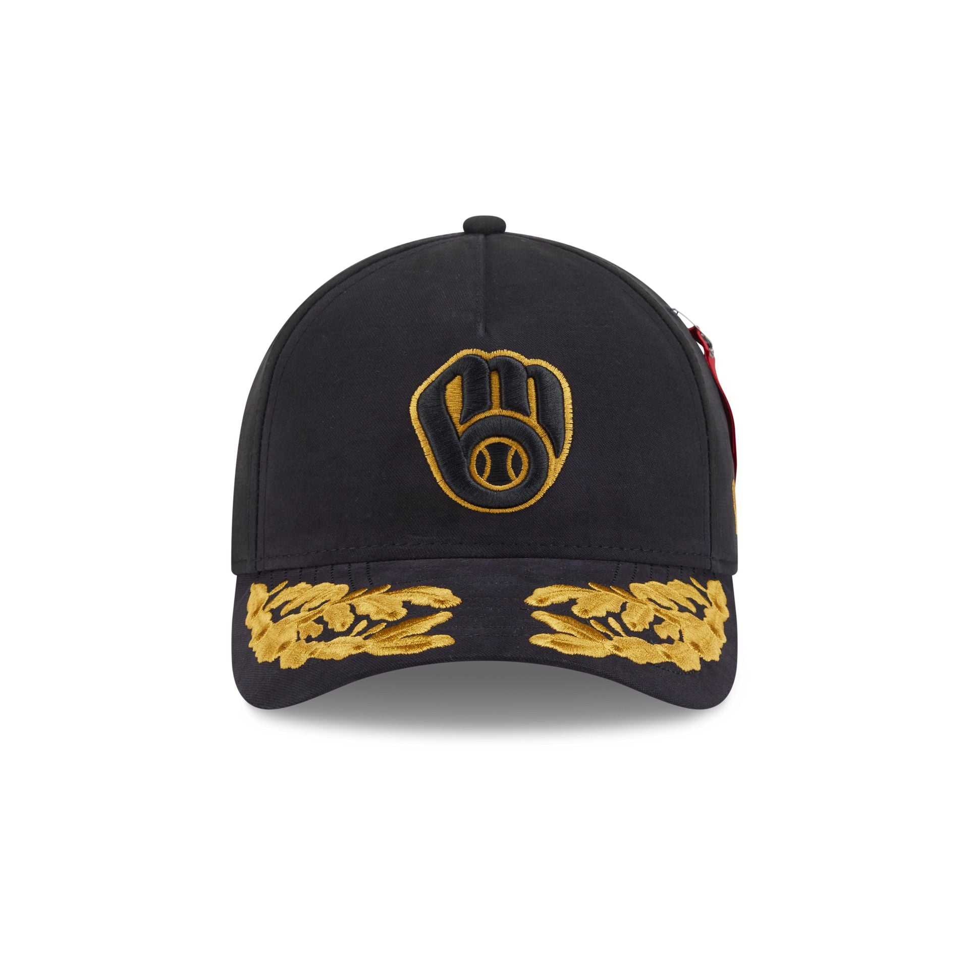 Alternative view of Alpha Industries X Milwaukee Brewers Black 9Forty M-Crown A-Frame Snapback Hat