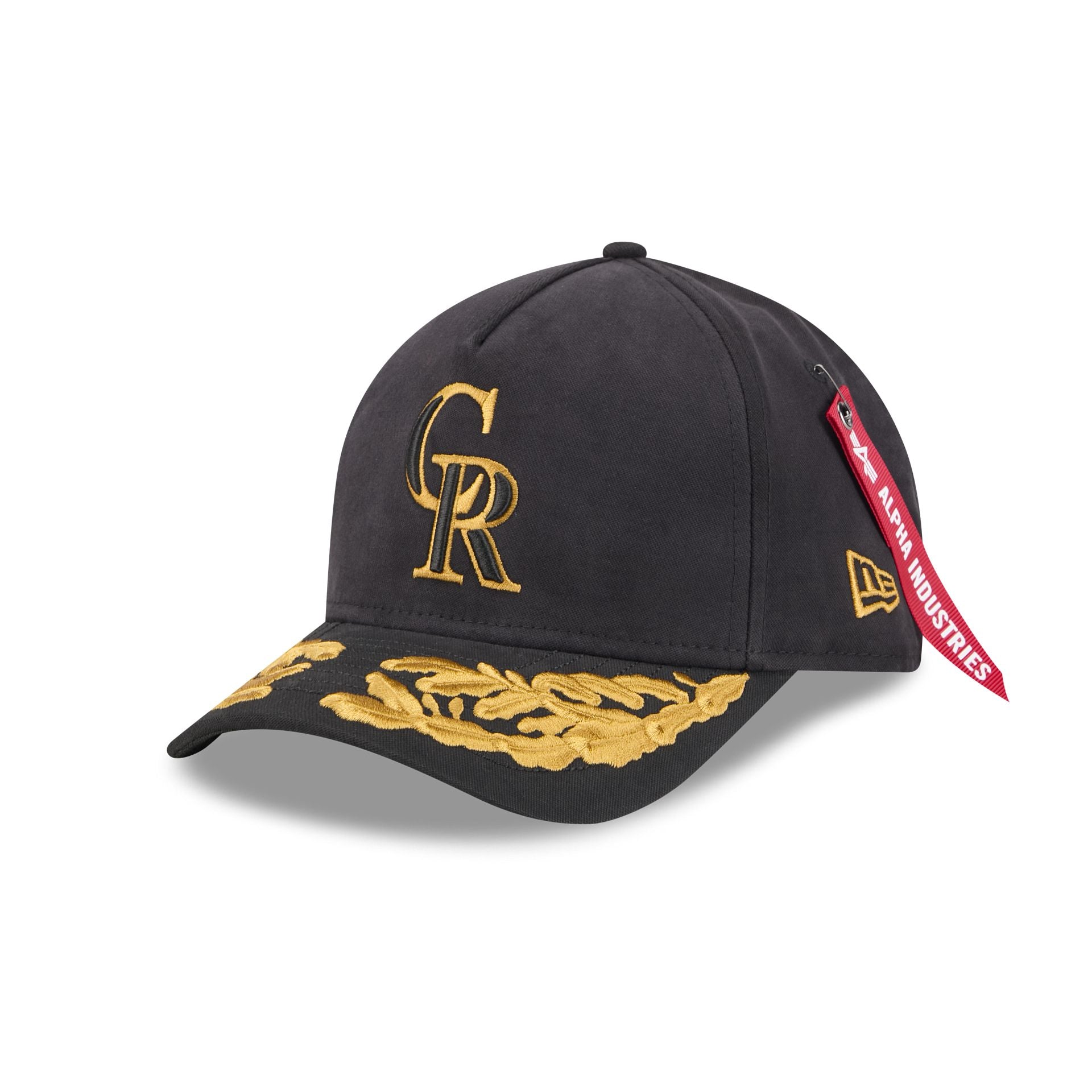 Alpha Industries X Colorado Rockies Black 9Forty M-Crown A-Frame Snapback Hat