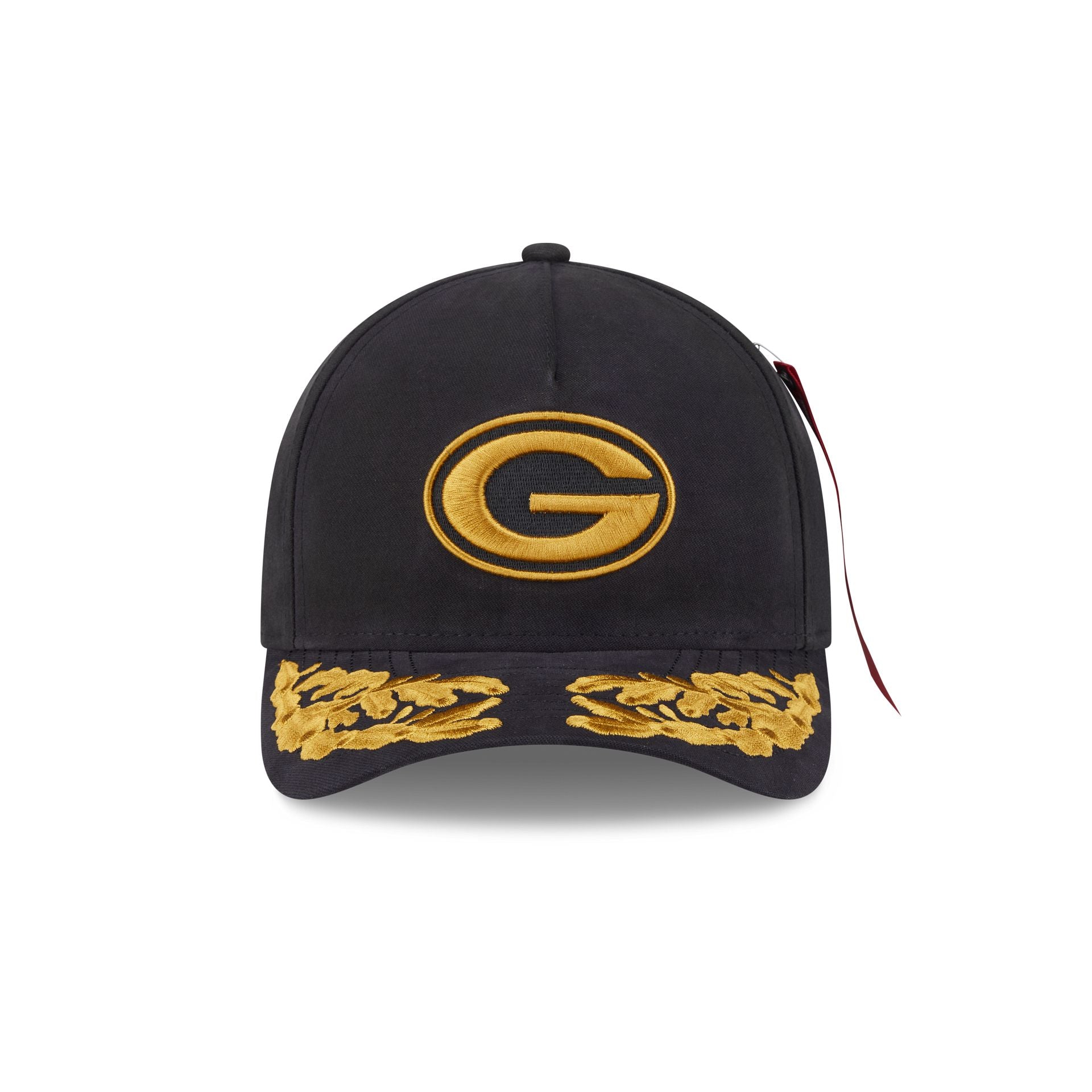 Alternative view of Alpha Industries X Green Bay Packers Black 9Forty M-Crown A-Frame Snapback Hat