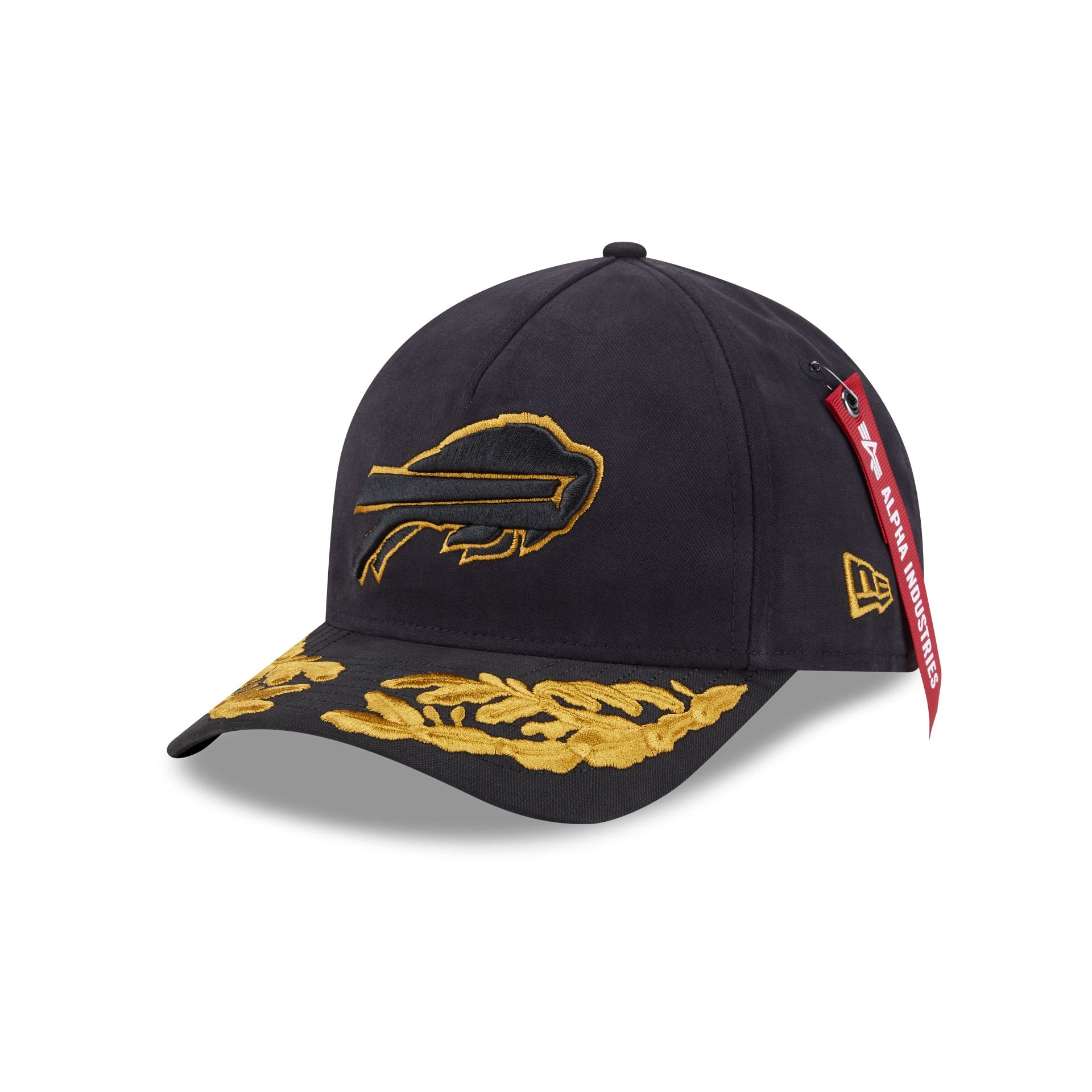 Alpha Industries X Buffalo Bills Black 9Forty M-Crown A-Frame Snapback Hat