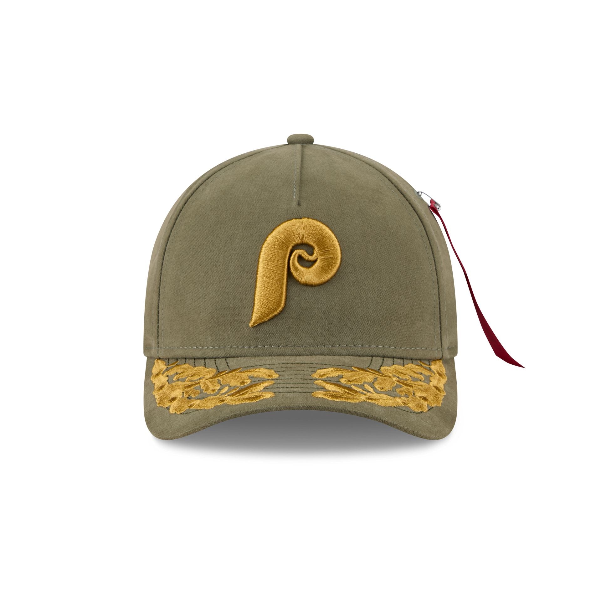Alternative view of Alpha Industries X Philadelphia Phillies Olive Green 9Forty M-Crown A-Frame Snapback Hat