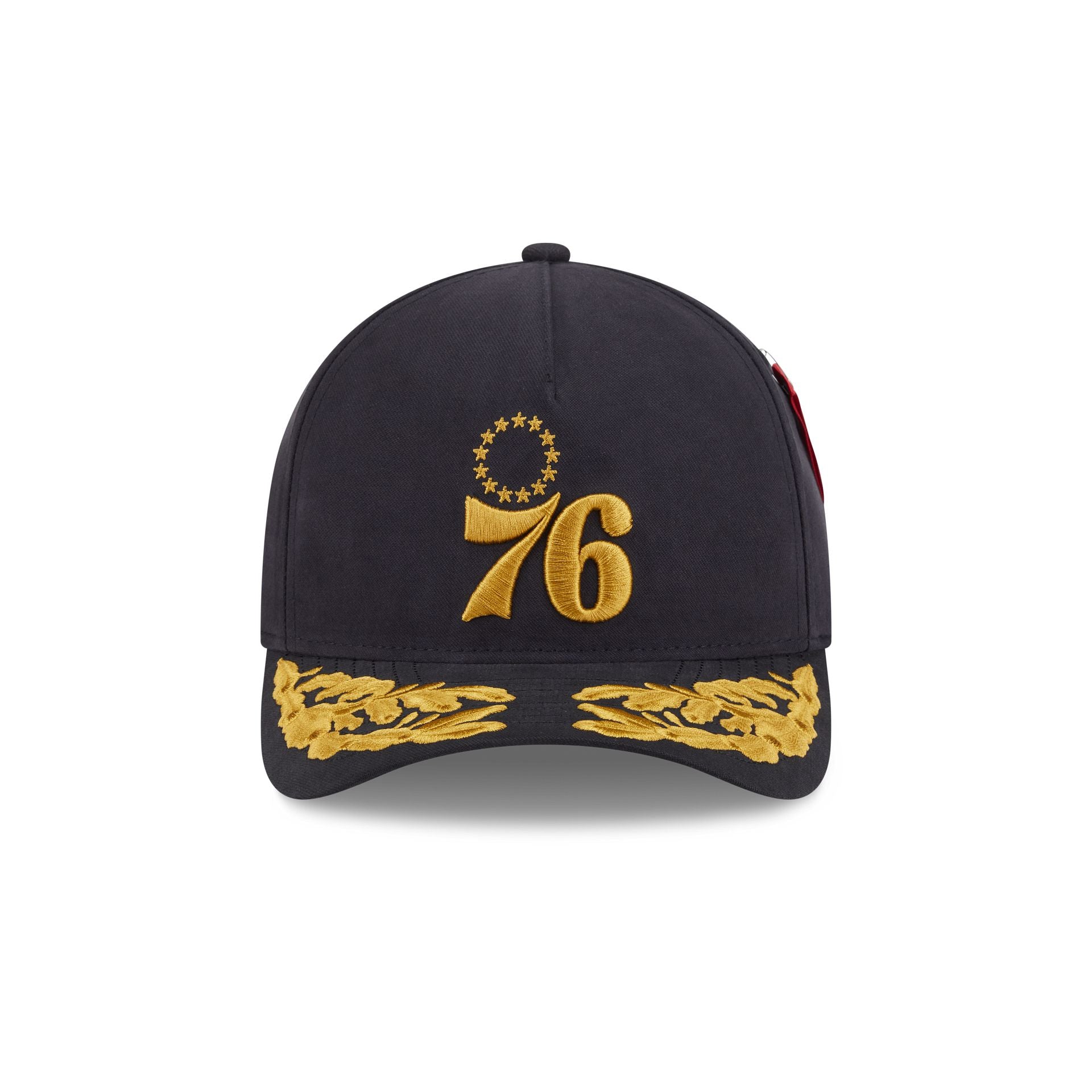 Alternative view of Alpha Industries X Philadelphia 76Ers Black 9Forty M-Crown A-Frame Snapback Hat