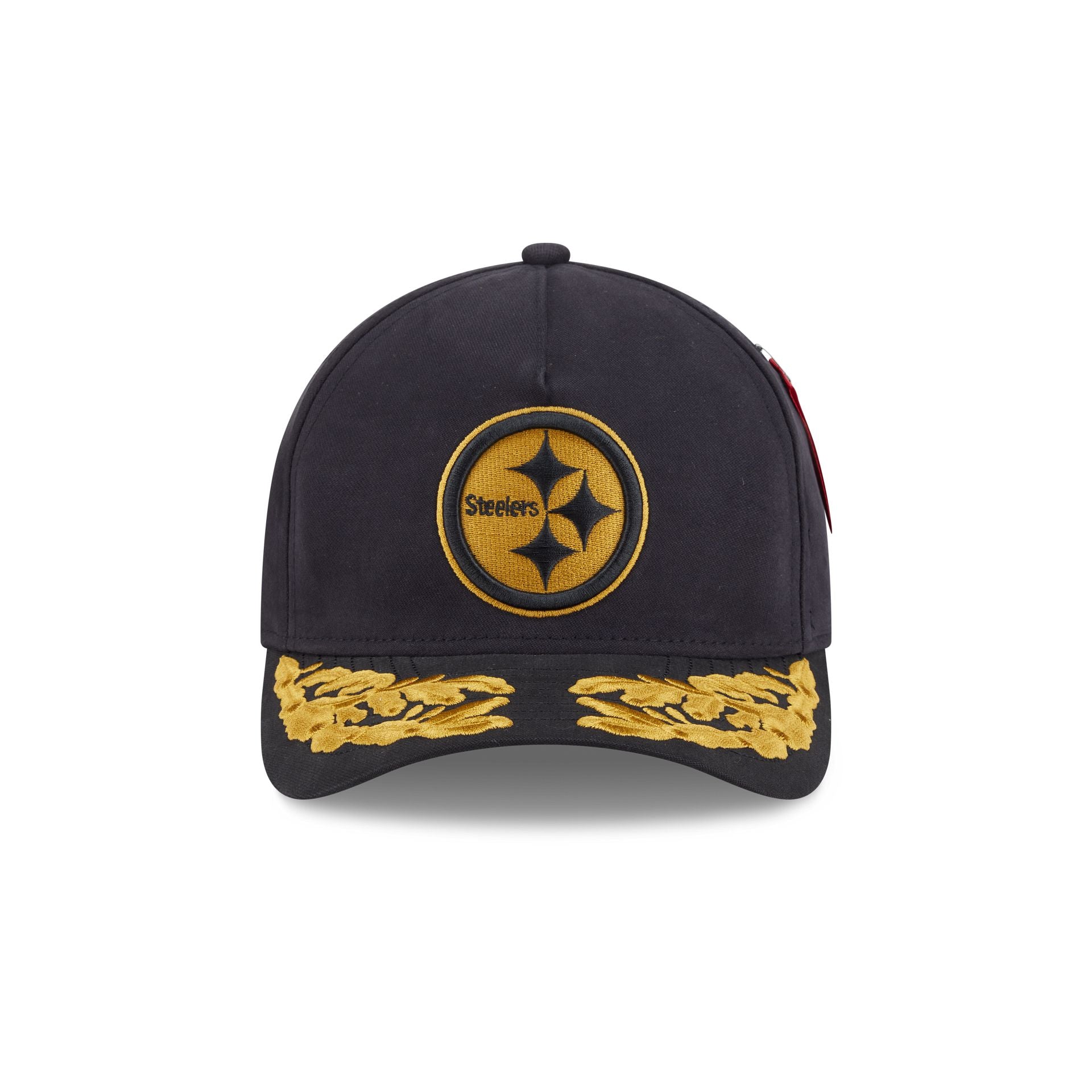 Alternative view of Alpha Industries X Pittsburgh Steelers Black 9Forty M-Crown A-Frame Snapback Hat