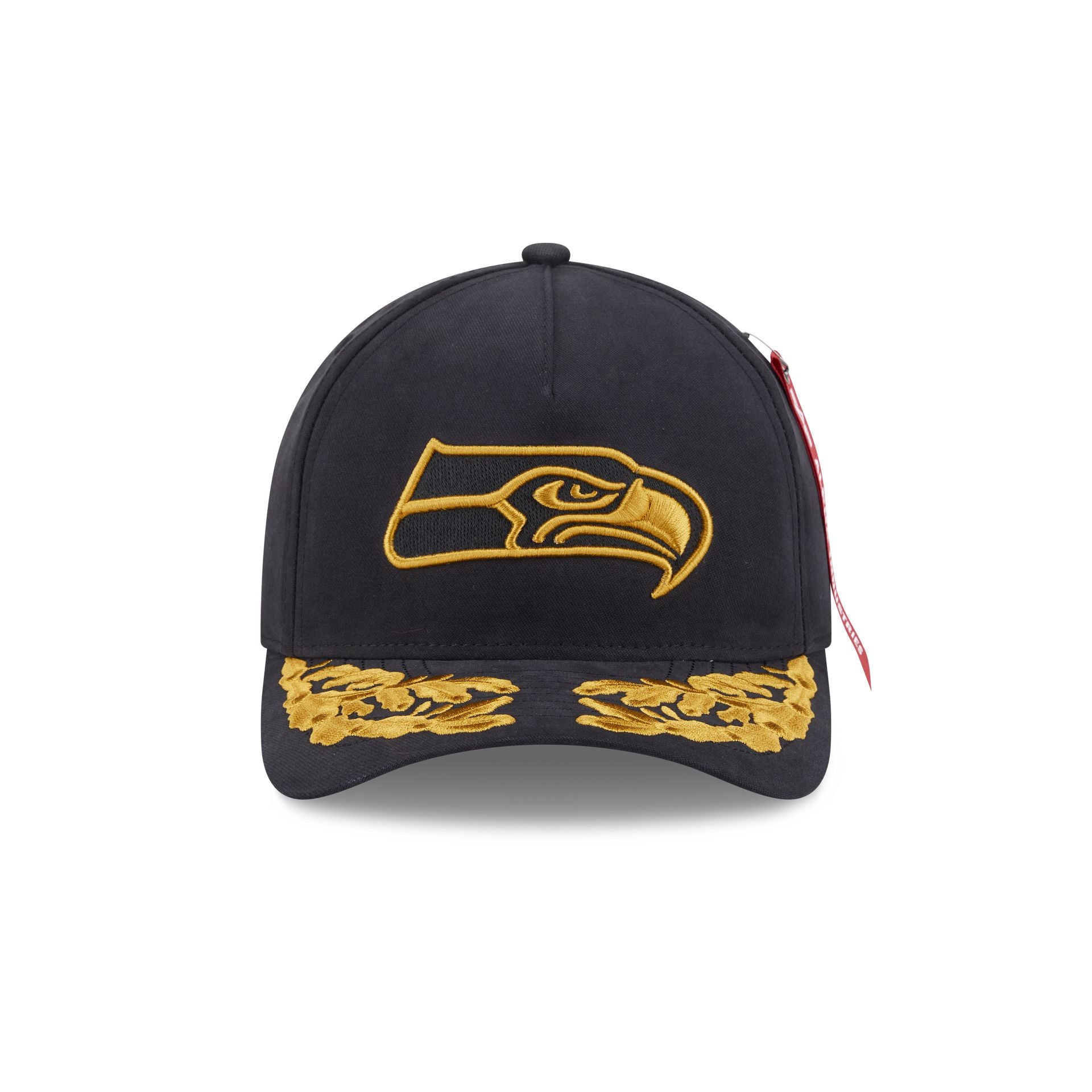 Alternative view of Alpha Industries X Seattle Seahawks Black 9Forty M-Crown A-Frame Snapback Hat