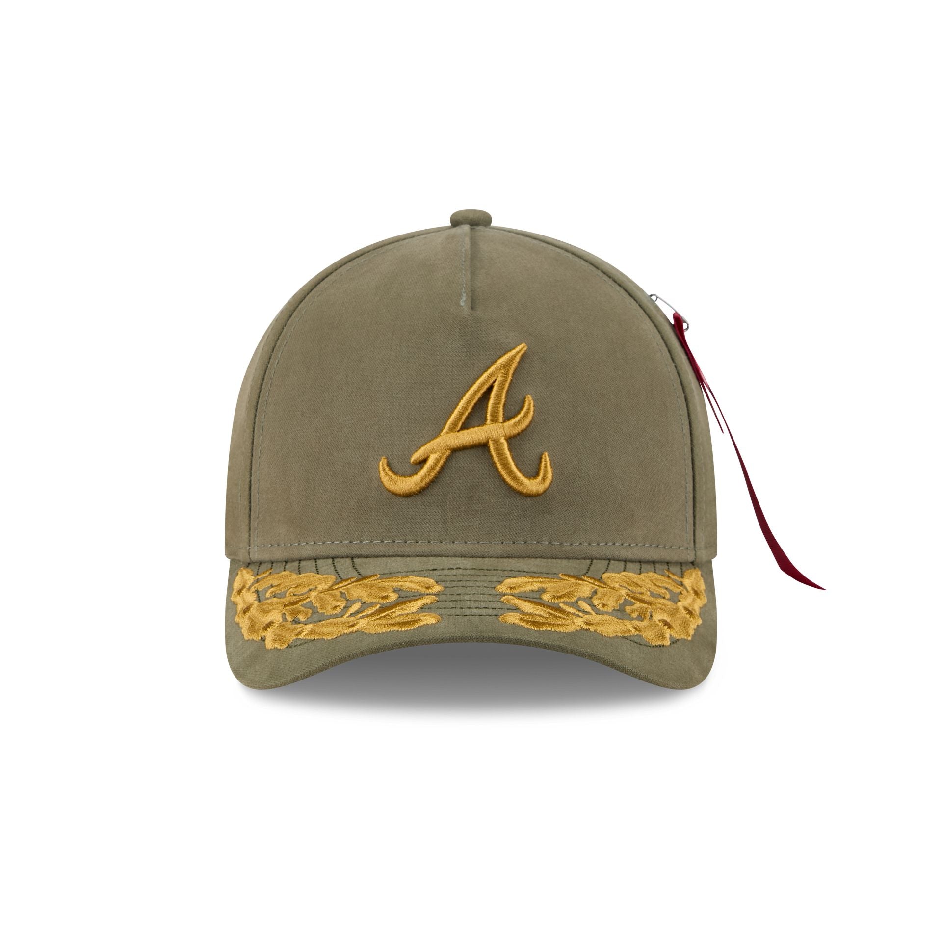 Alternative view of Alpha Industries X Atlanta Braves Olive Green 9Forty M-Crown A-Frame Snapback Hat