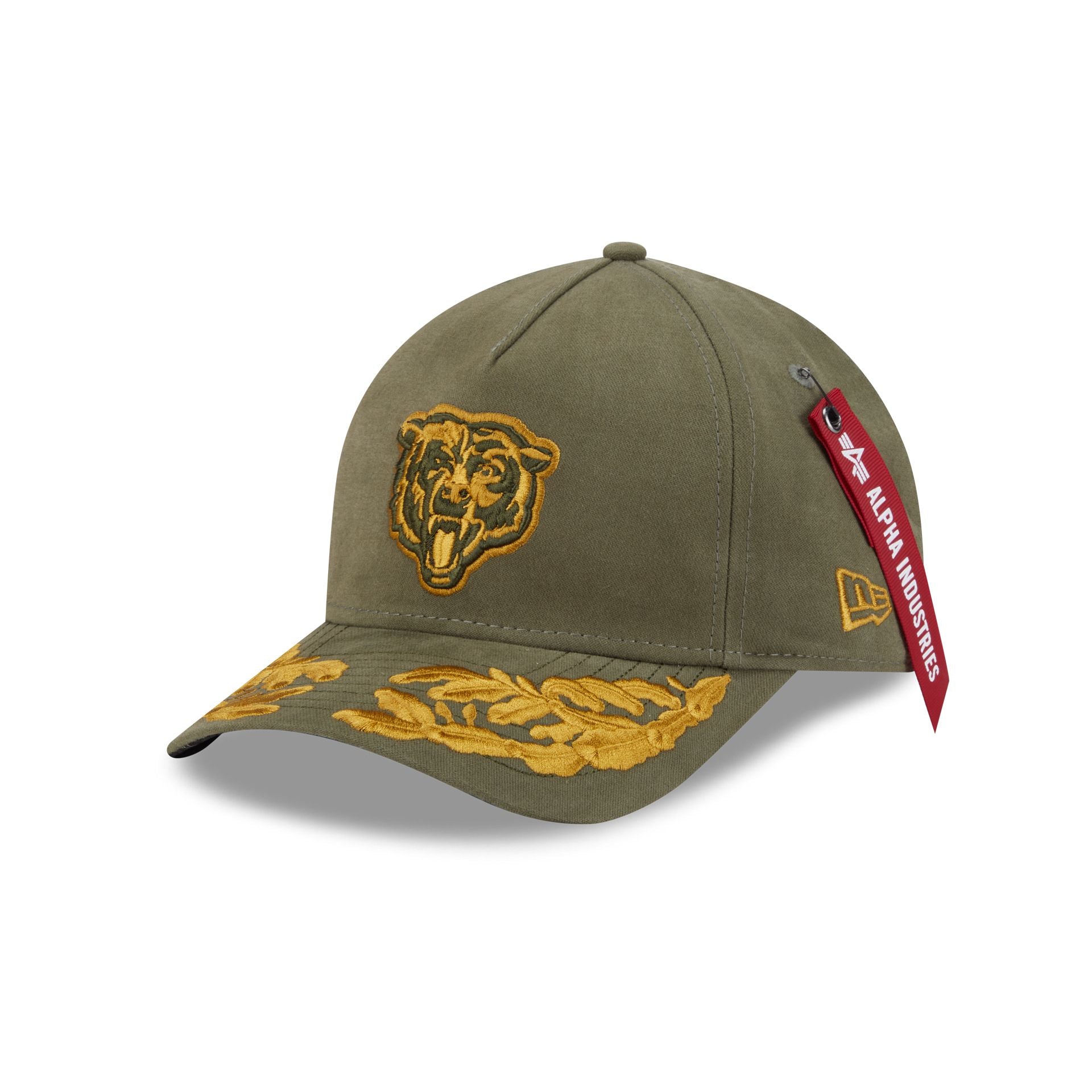 Alpha Industries X Chicago Bears Olive Green 9Forty M-Crown A-Frame Snapback Hat