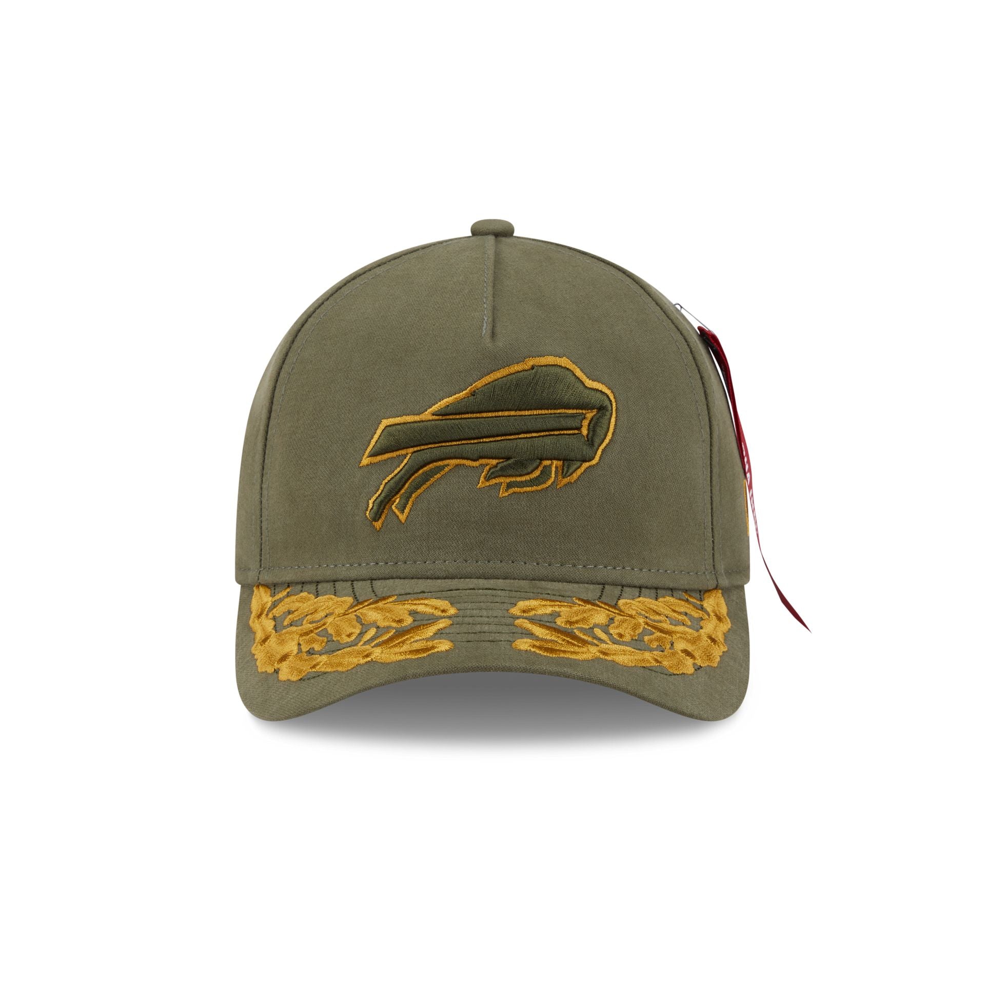 Alternative view of Alpha Industries X Buffalo Bills Olive Green 9Forty M-Crown A-Frame Snapback Hat
