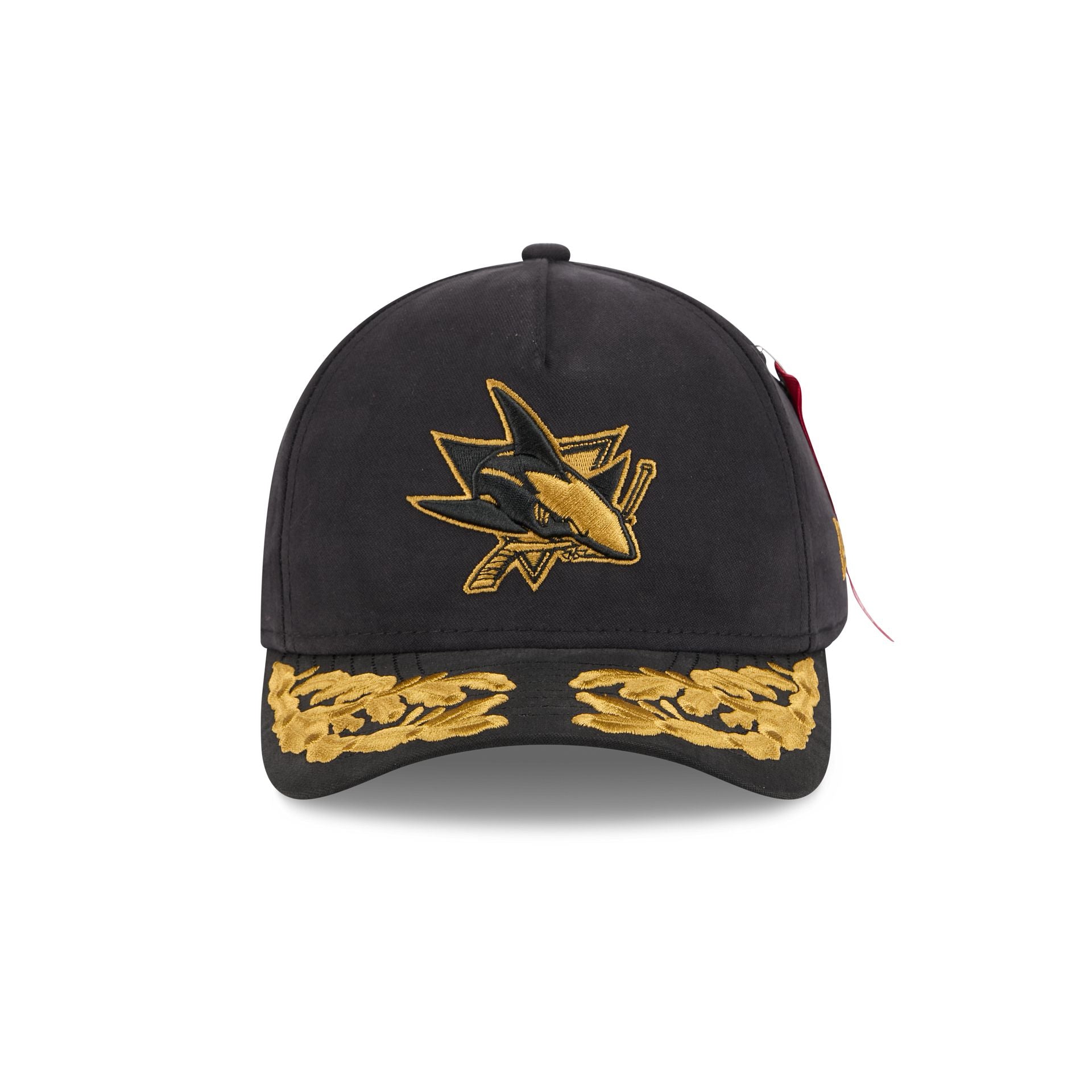 Alternative view of Alpha Industries X San Jose Sharks Black 9Forty M-Crown A-Frame Snapback Hat