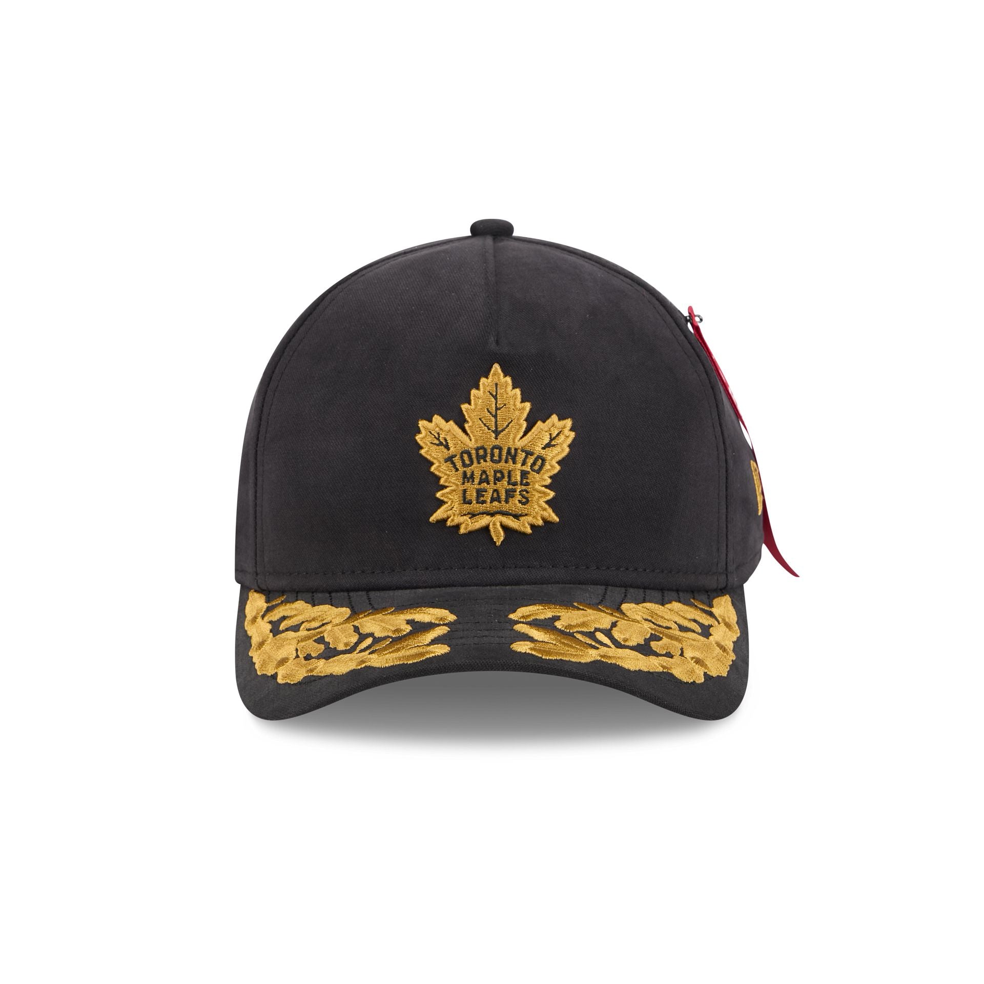 Alternative view of Alpha Industries X Toronto Maple Leafs Black 9Forty M-Crown A-Frame Snapback Hat