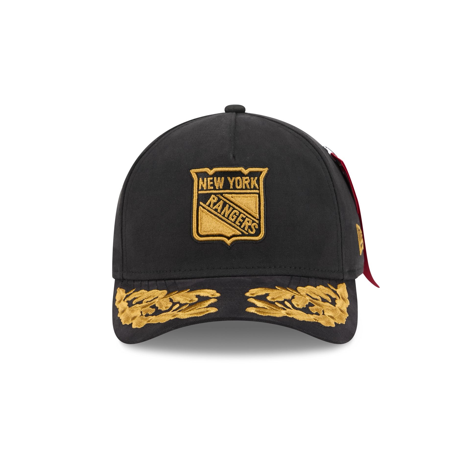 Alternative view of Alpha Industries X New York Rangers Black 9Forty M-Crown A-Frame Snapback Hat