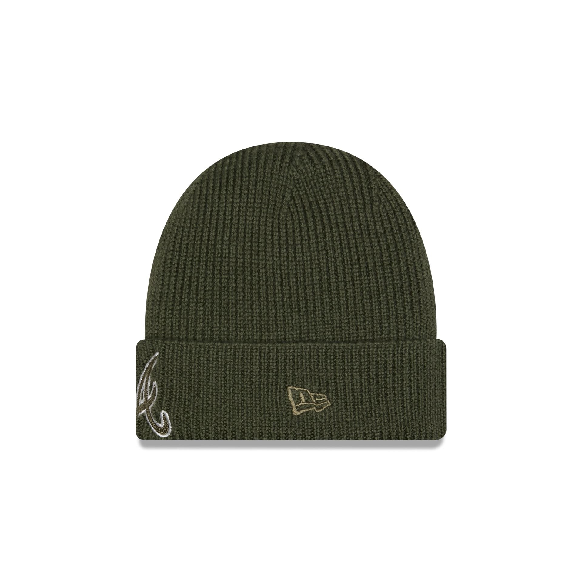 Alternative view of Alpha Industries X Atlanta Braves Olive Green Cuff Knit Hat